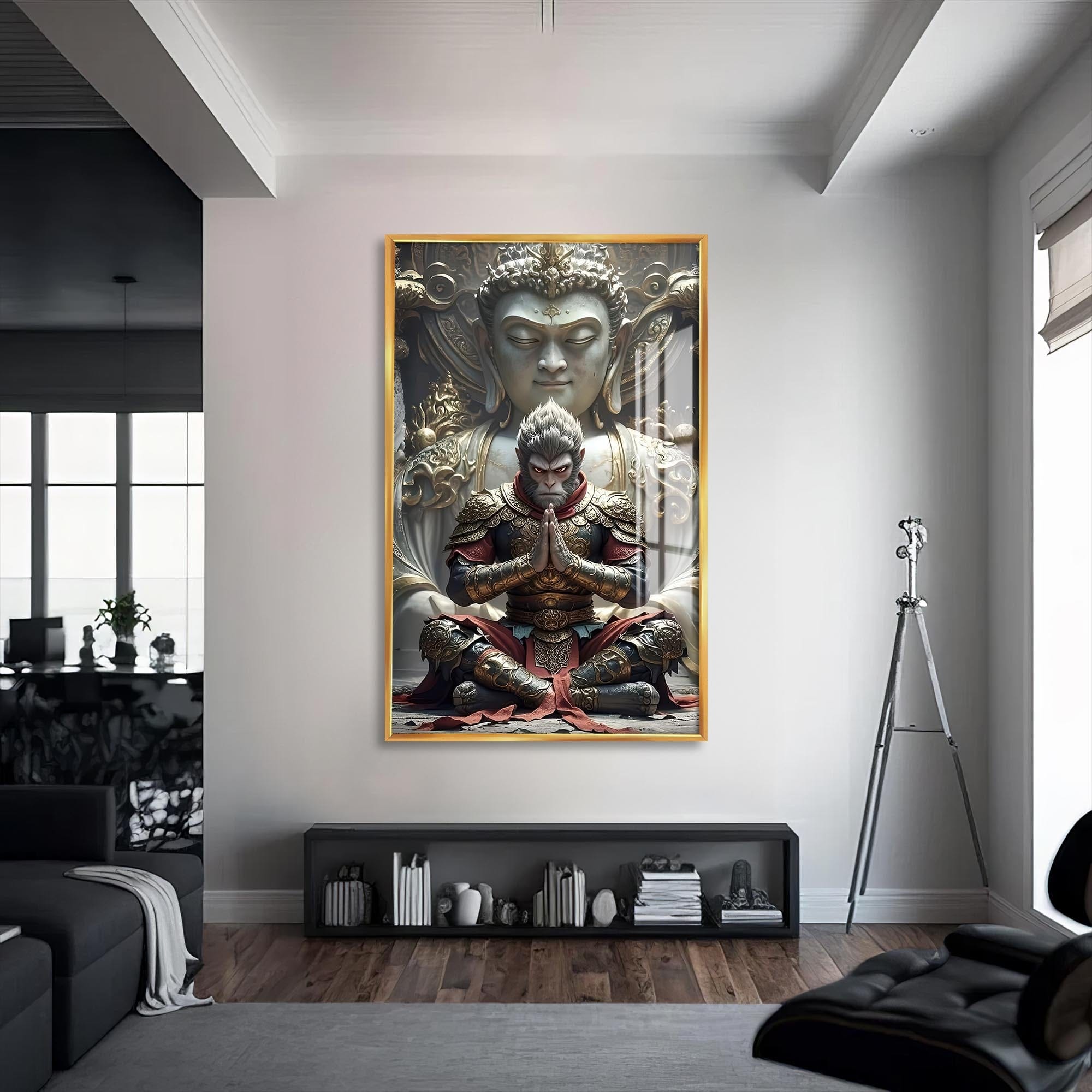 Artronauts Glass Print S | 72x46 cm | 28.3"x18.1" / Gold Silent Devotion-Tempered Glass Wall Art