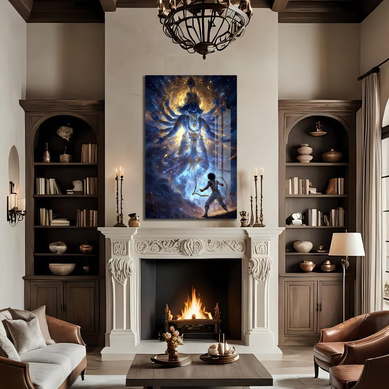 Artronauts Glass Print Cosmic Vishnu- Hinduism Tempered Glass Wall Art