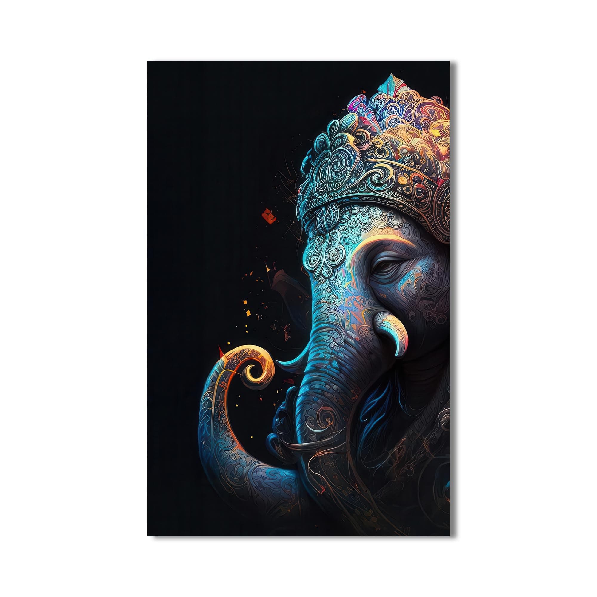 Artronauts Glass Print Celestial Ganesha- Hinduism Tempered Glass Wall Art
