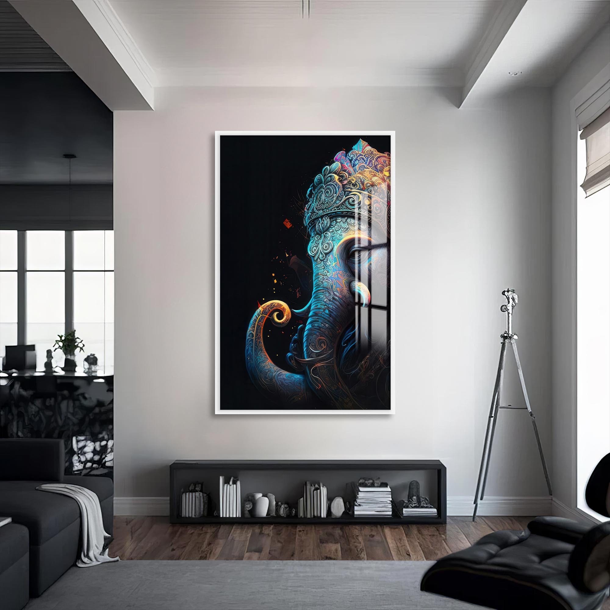 Artronauts Glass Print Celestial Ganesha- Hinduism Tempered Glass Wall Art