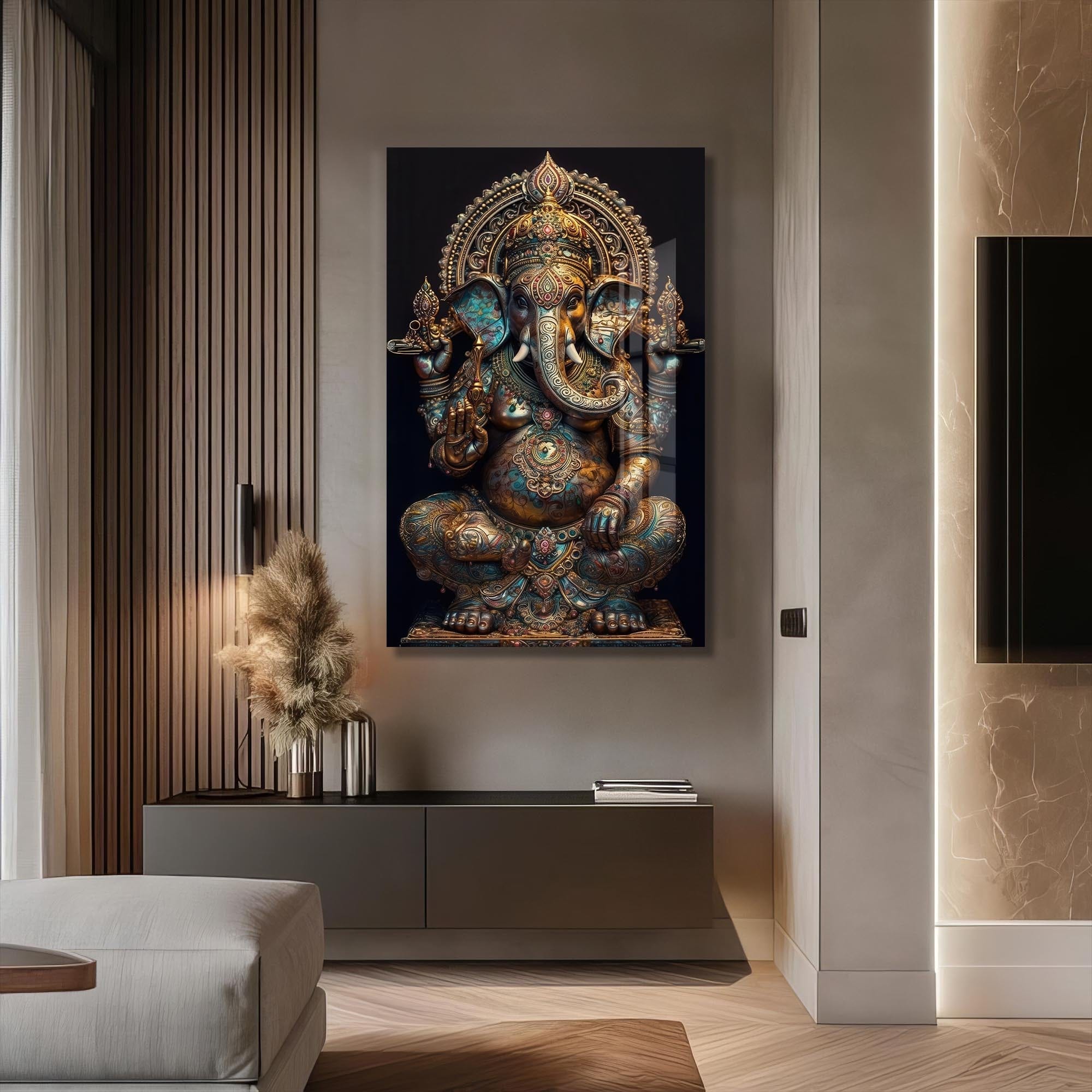 Artronauts Glass Print Ganesha Royal- Hinduism Tempered Glass Wall Art
