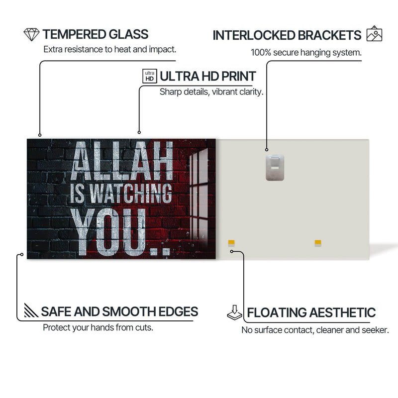 Artronauts Glass Print Under His Sight- Islamic Tempered Glass Wall Art