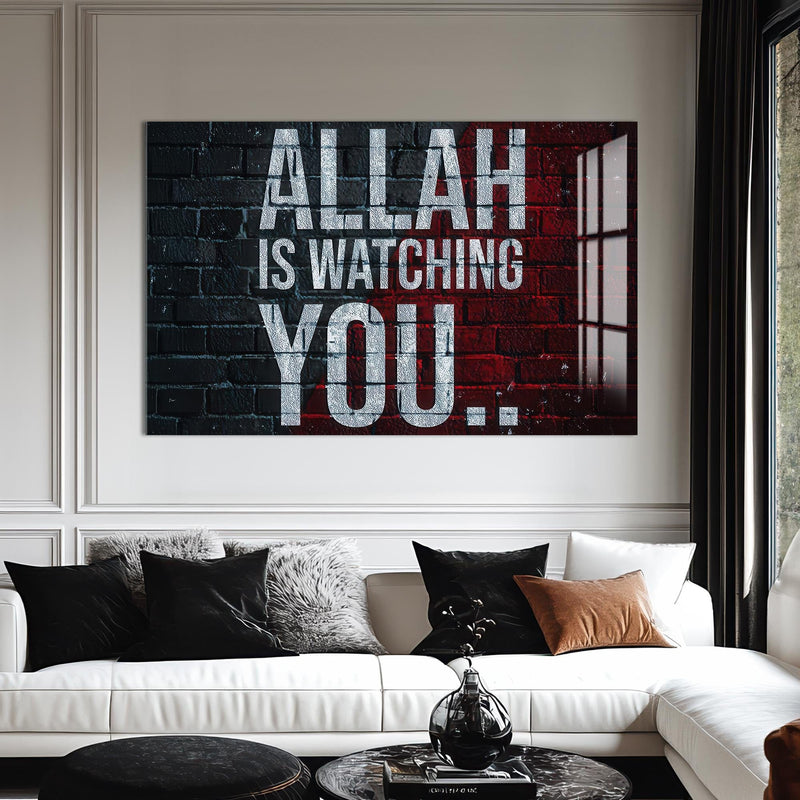 Artronauts Glass Print Under His Sight- Islamic Tempered Glass Wall Art