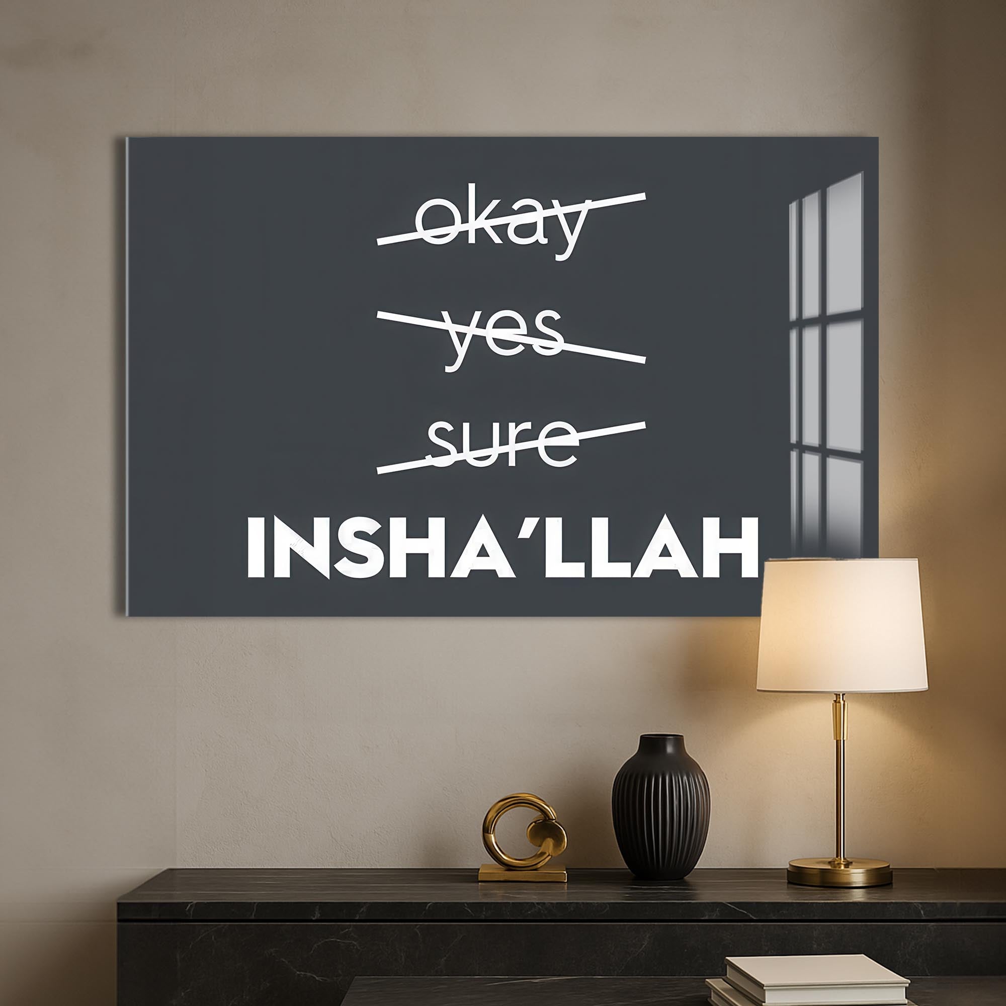 Faith Over Fear- Islamic Tempered Glass Wall Art