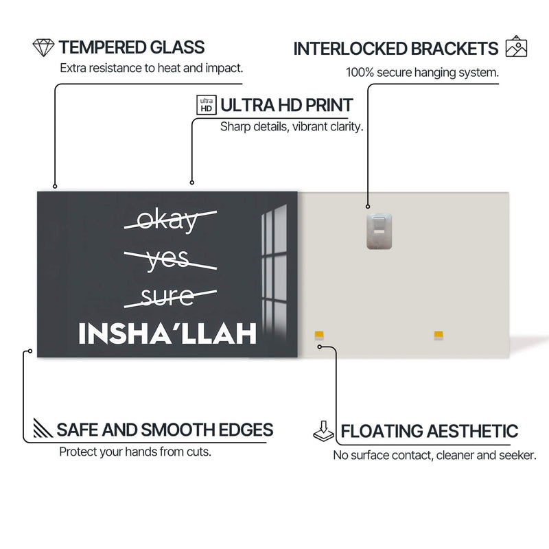 Artronauts Glass Print Faith Over Fear- Islamic Tempered Glass Wall Art