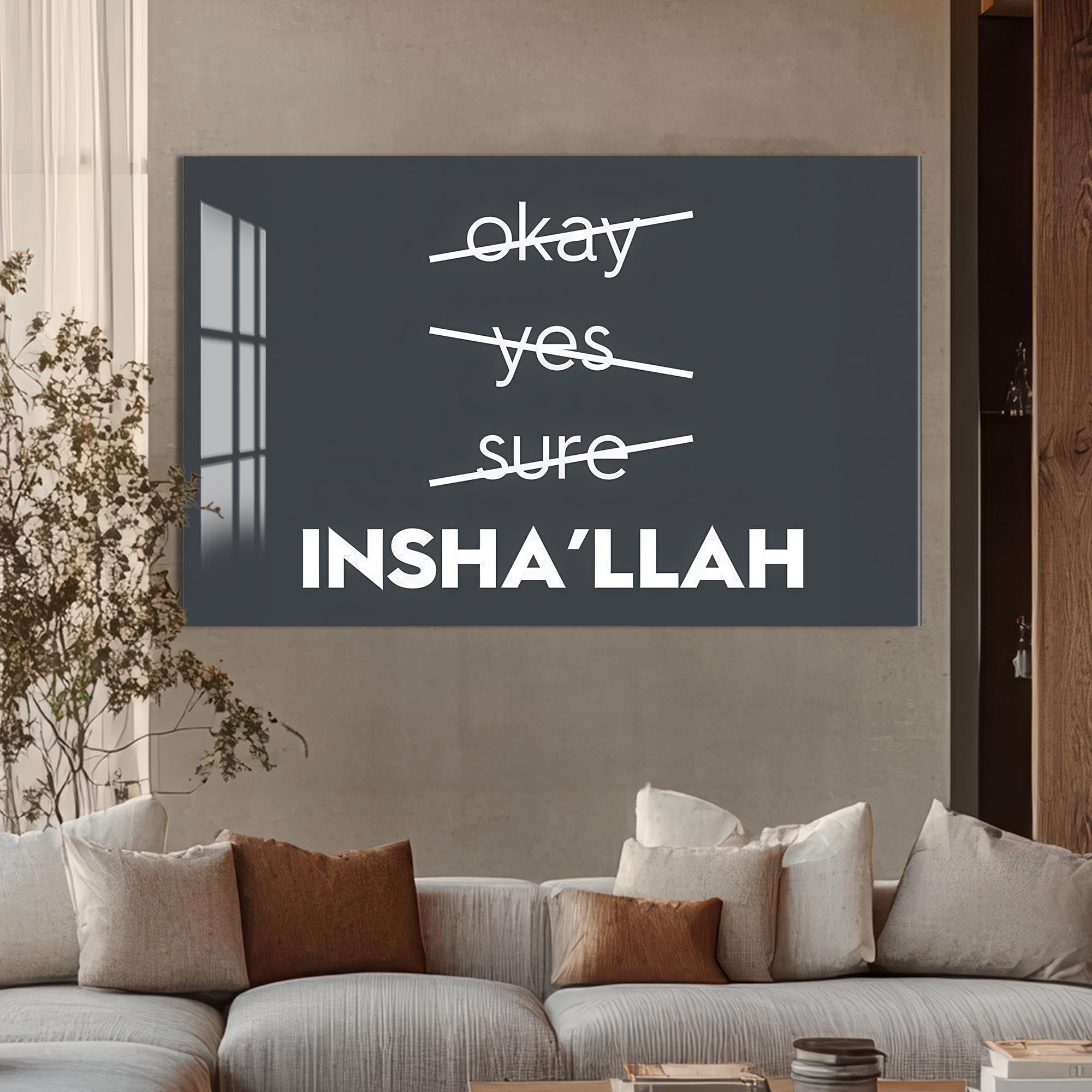Faith Over Fear- Islamic Tempered Glass Wall Art