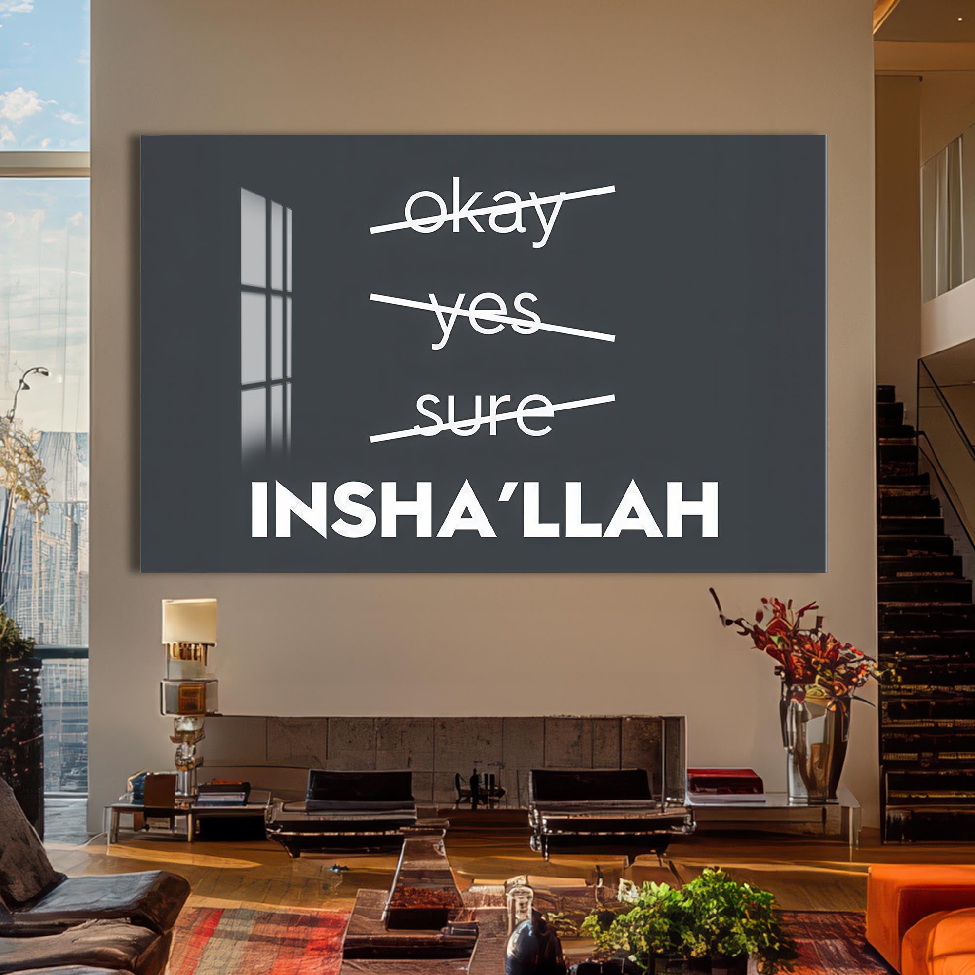 Faith Over Fear- Islamic Tempered Glass Wall Art