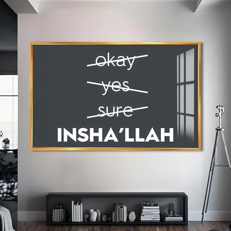 Artronauts Glass Print S | 72x46 cm | 28.3"x18.1" / Gold Faith Over Fear- Islamic Tempered Glass Wall Art