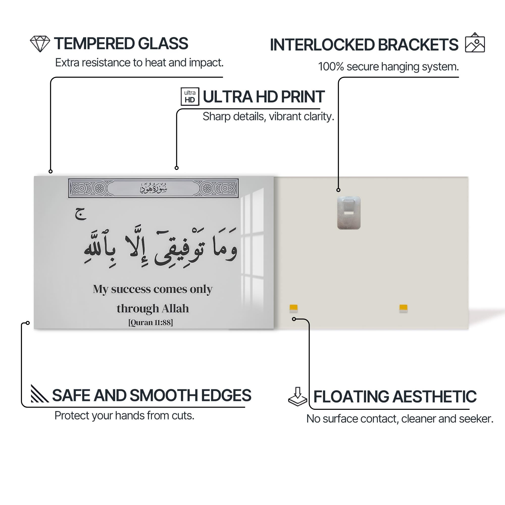 Divine Trust- Islamic Tempered Glass Wall Art