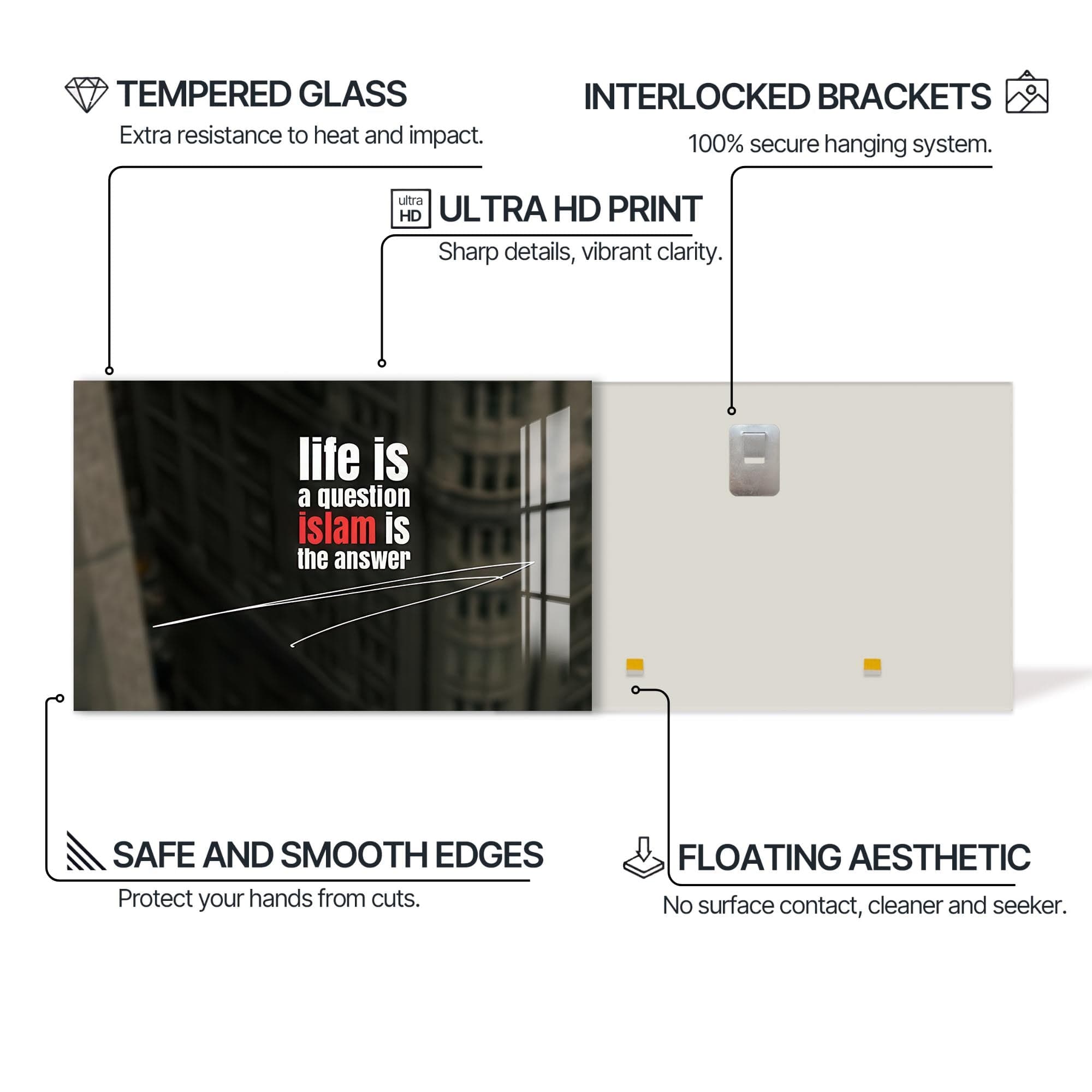 Artronauts Glass Print Faith Speaks- Islamic Tempered Glass Wall Art