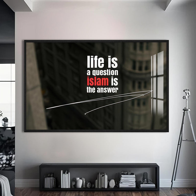 Artronauts Glass Print S | 72x46 cm | 28.3"x18.1" / Black Faith Speaks- Islamic Tempered Glass Wall Art