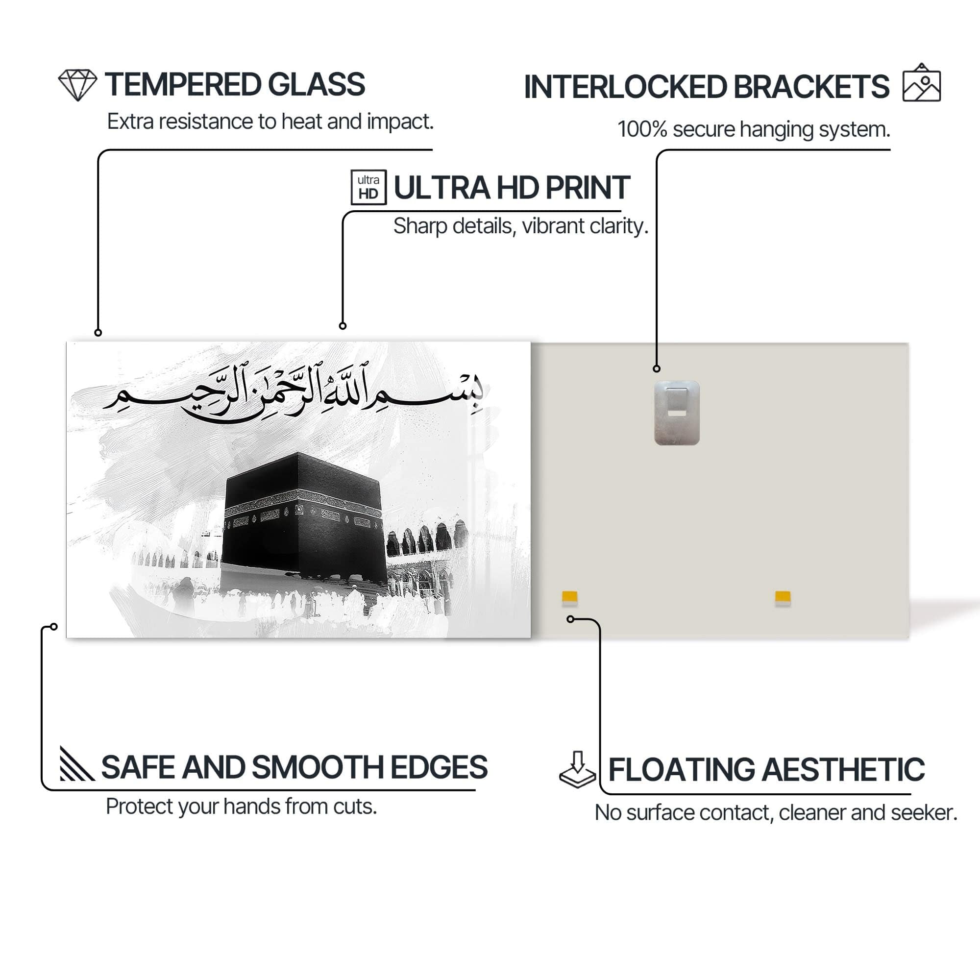 Artronauts Glass Print Kaaba Essence- Islamic Tempered Glass Wall Art