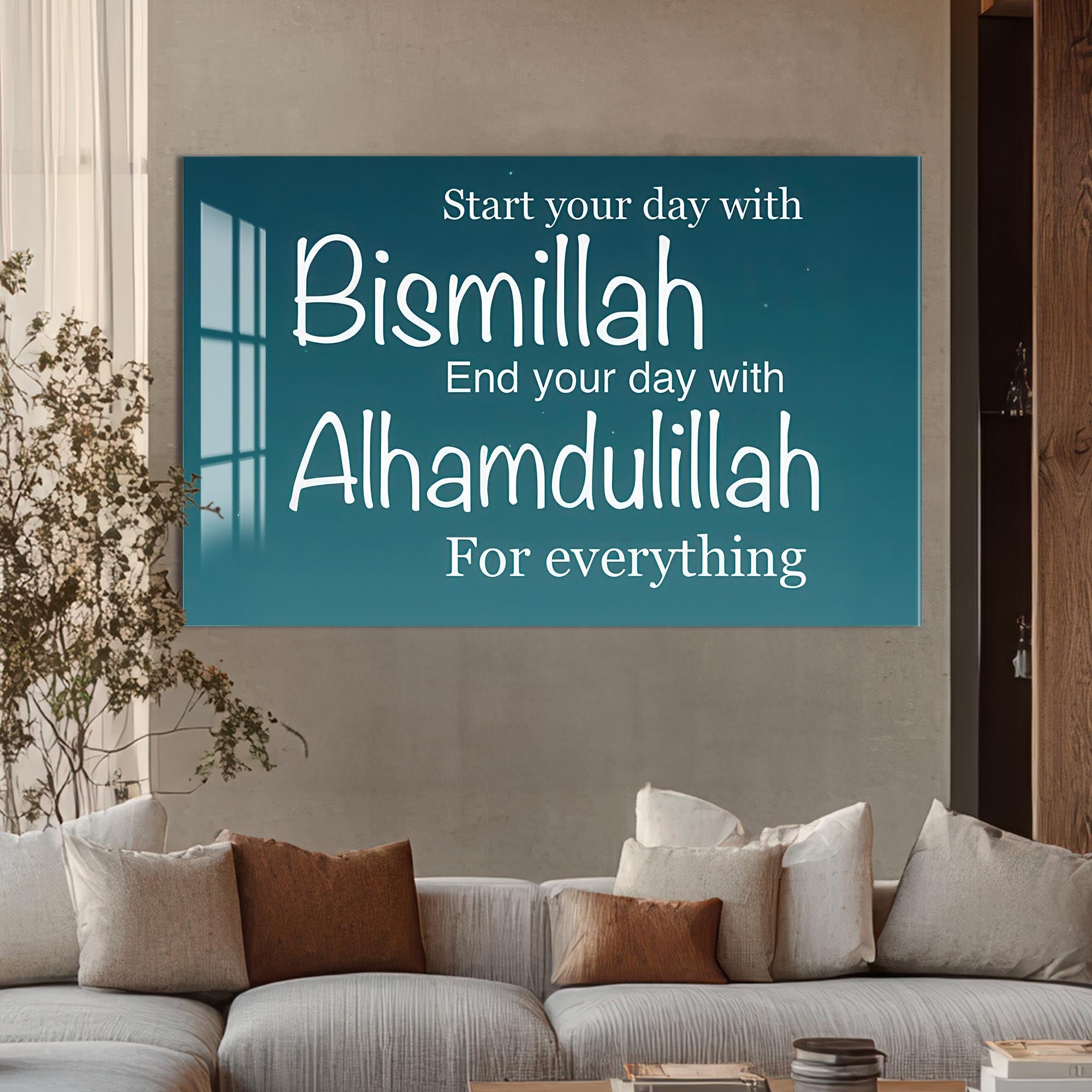 Graceful Start- Islamic Tempered Glass Wall Art