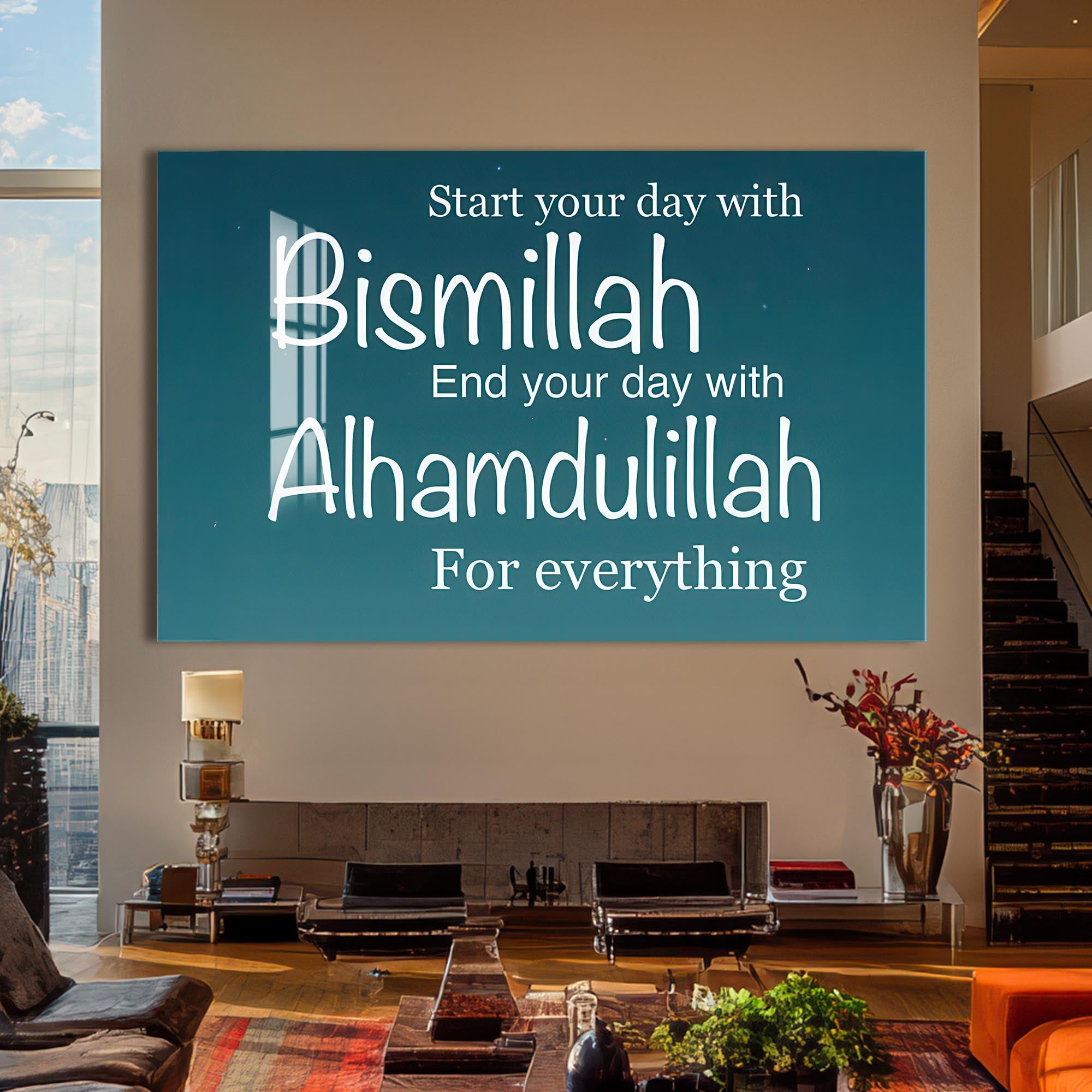 Graceful Start- Islamic Tempered Glass Wall Art