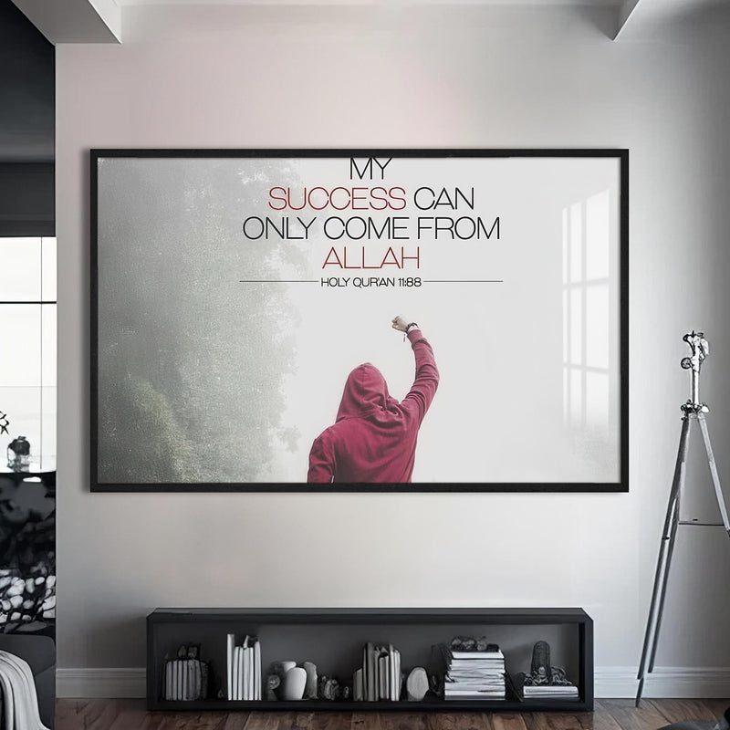 Artronauts Glass Print S | 72x46 cm | 28.3"x18.1" / Black Divine Success- Islamic Tempered Glass Wall Art