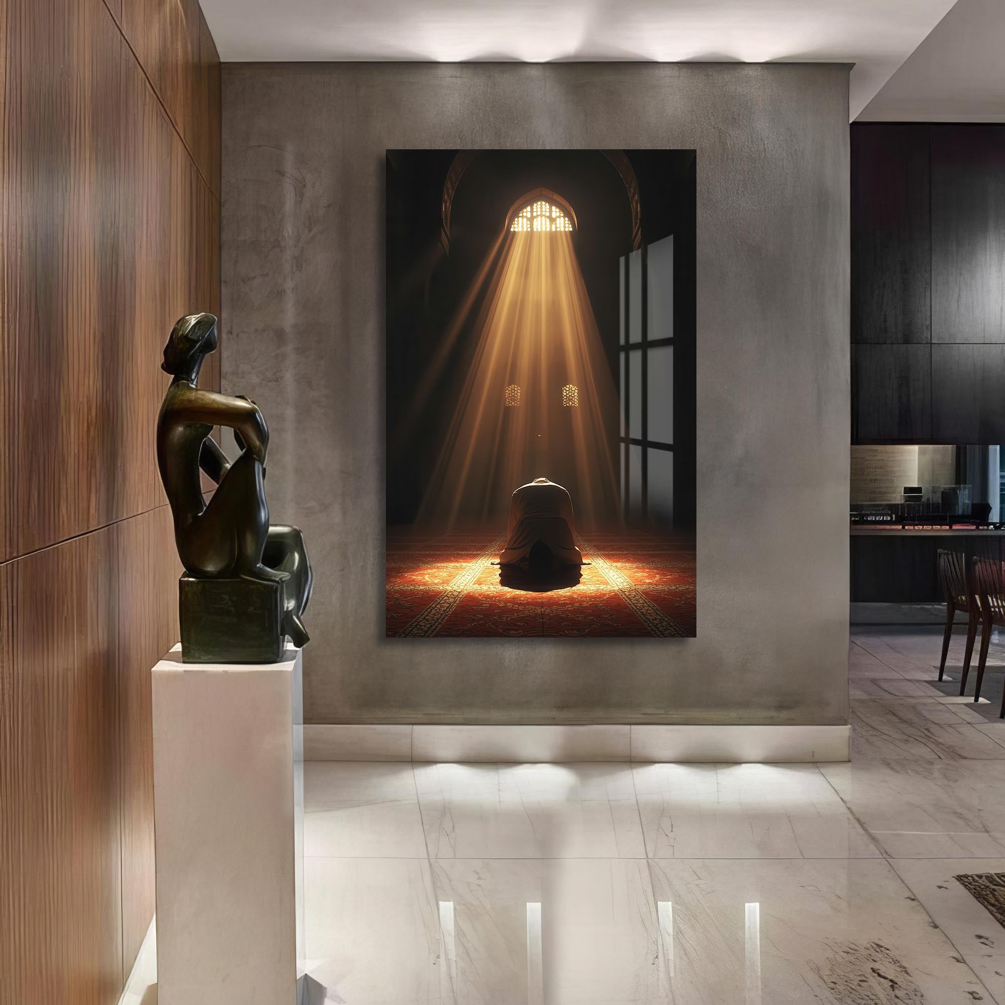 Artronauts Glass Print Light of Salah- Islamic Tempered Glass Wall Art