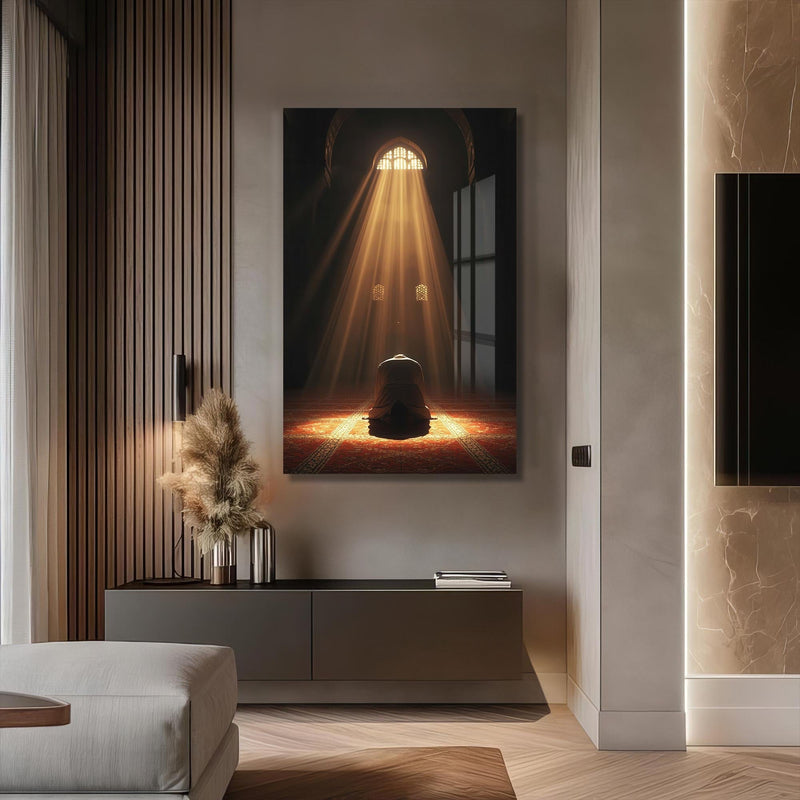 Artronauts Glass Print Light of Salah- Islamic Tempered Glass Wall Art