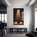 Artronauts Glass Print S | 72x46 cm | 28.3"x18.1" / White Light of Salah- Islamic Tempered Glass Wall Art