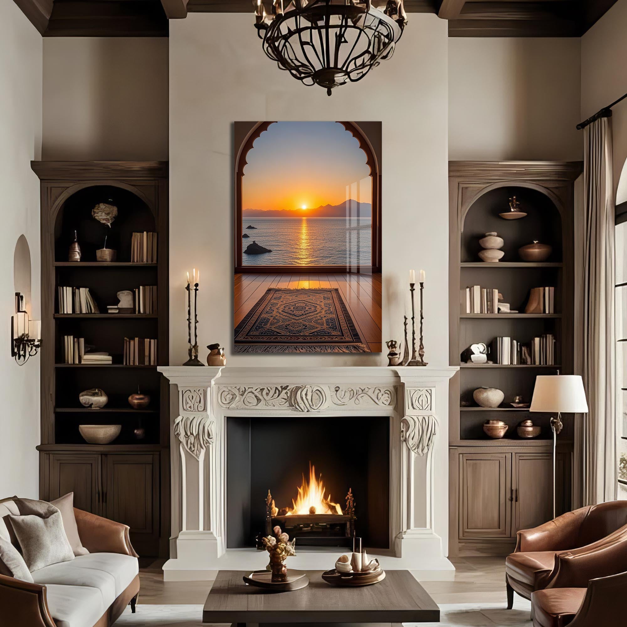 Artronauts Glass Print Islamic Sunset Prayer- Islamic Tempered Glass Wall Art