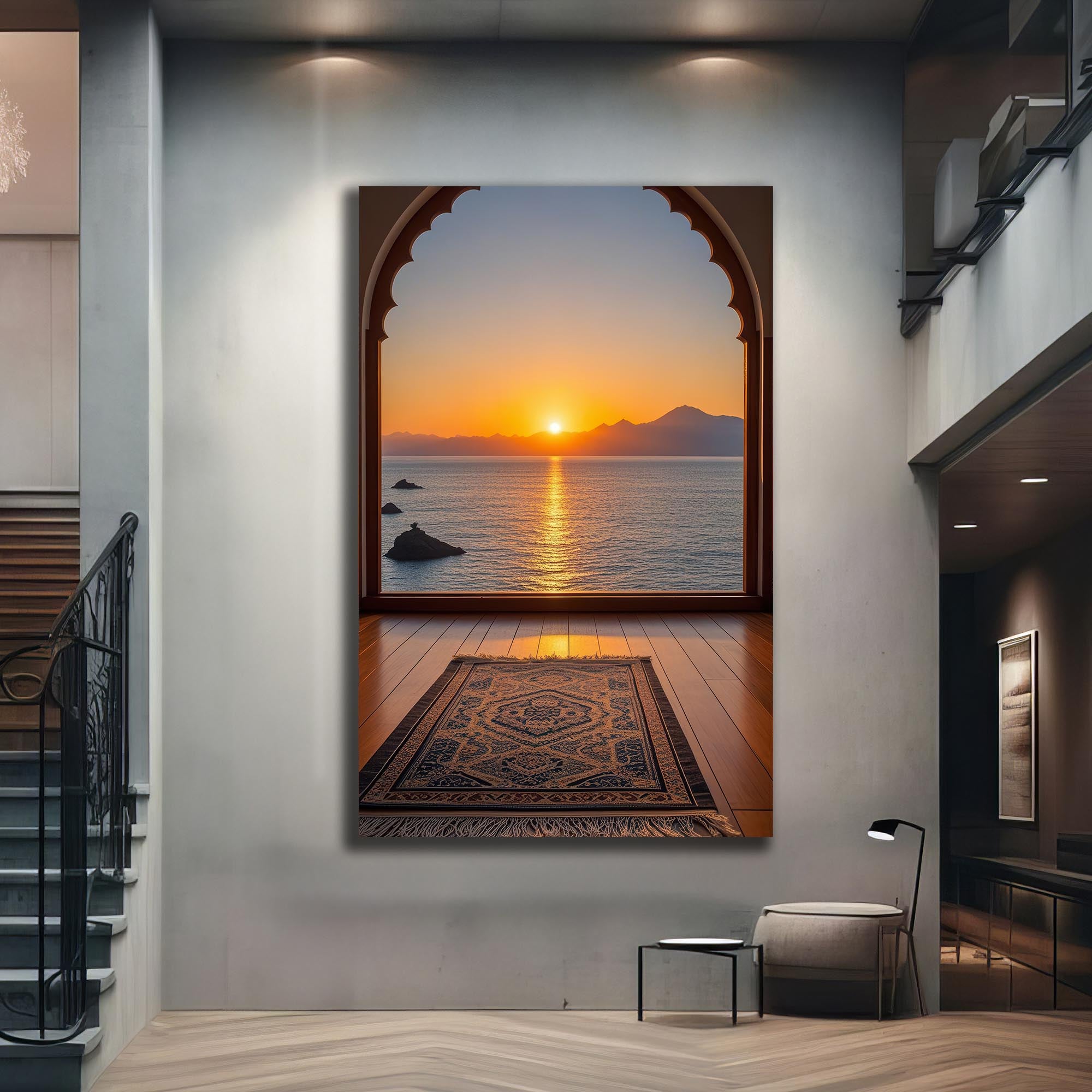 Artronauts Glass Print Islamic Sunset Prayer- Islamic Tempered Glass Wall Art