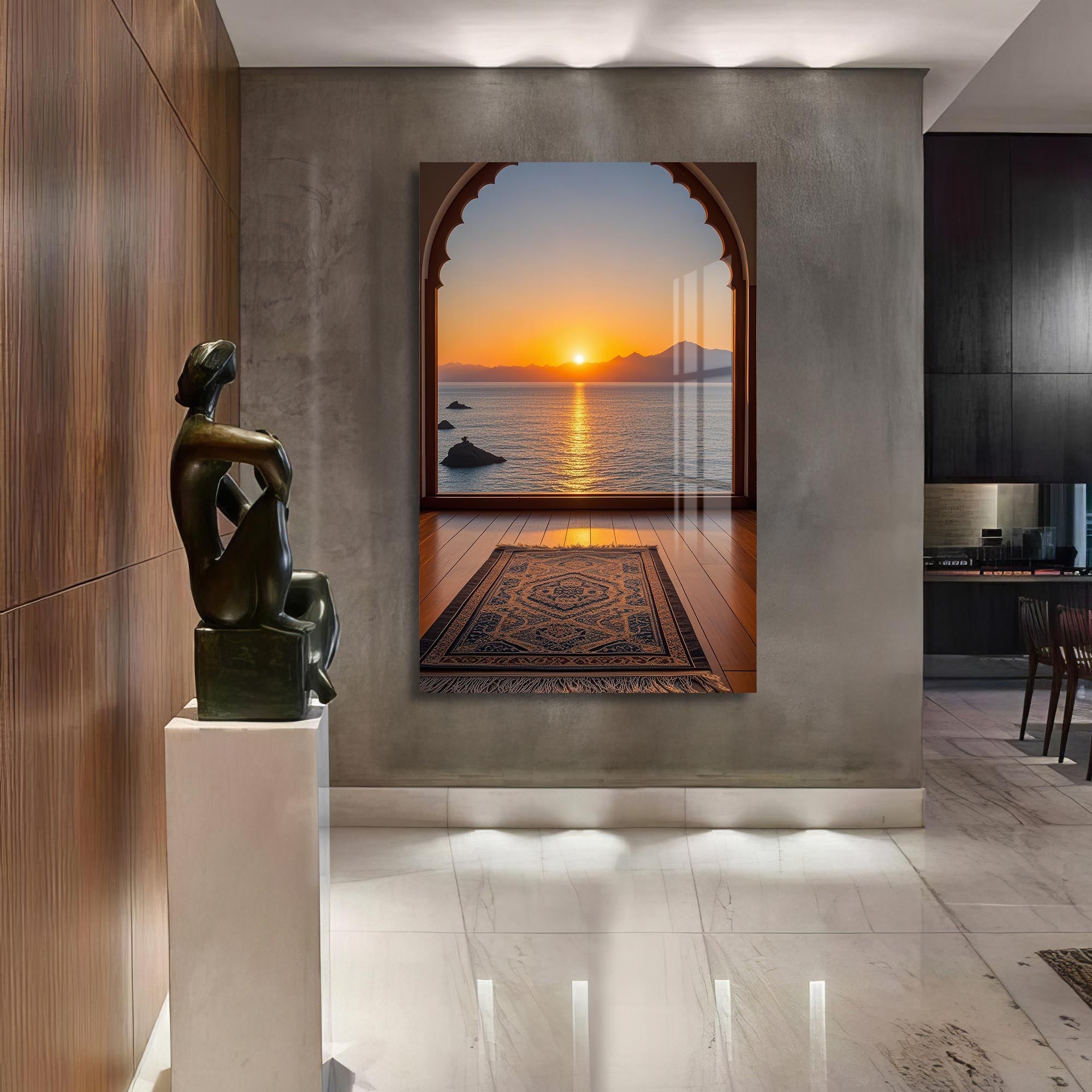 Artronauts Glass Print Islamic Sunset Prayer- Islamic Tempered Glass Wall Art