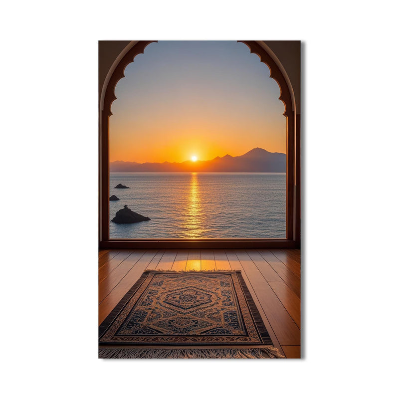 Artronauts Glass Print Islamic Sunset Prayer- Islamic Tempered Glass Wall Art