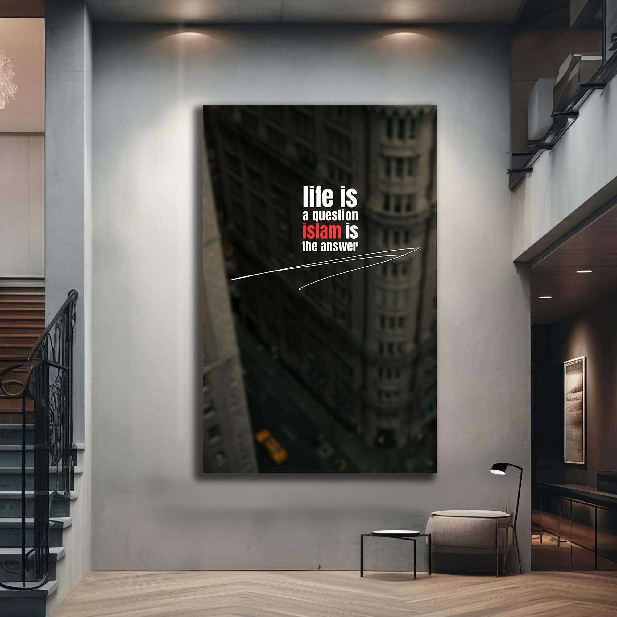 Artronauts Glass Print Islam Is Answer- Islamic Tempered Glass Wall Art