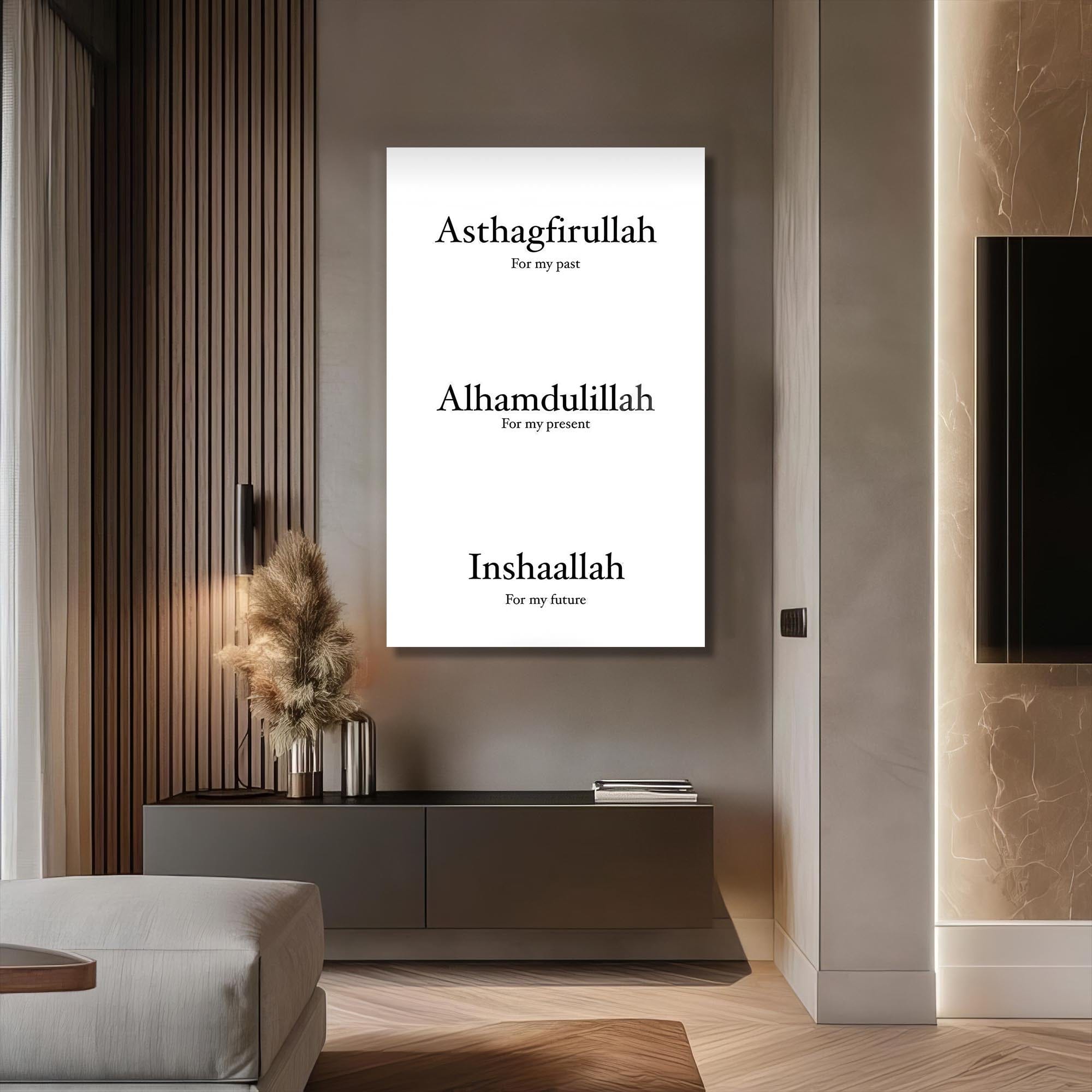 Artronauts Glass Print Astaghfirullah Alhamdulillah- Islamic Tempered Glass Wall Art