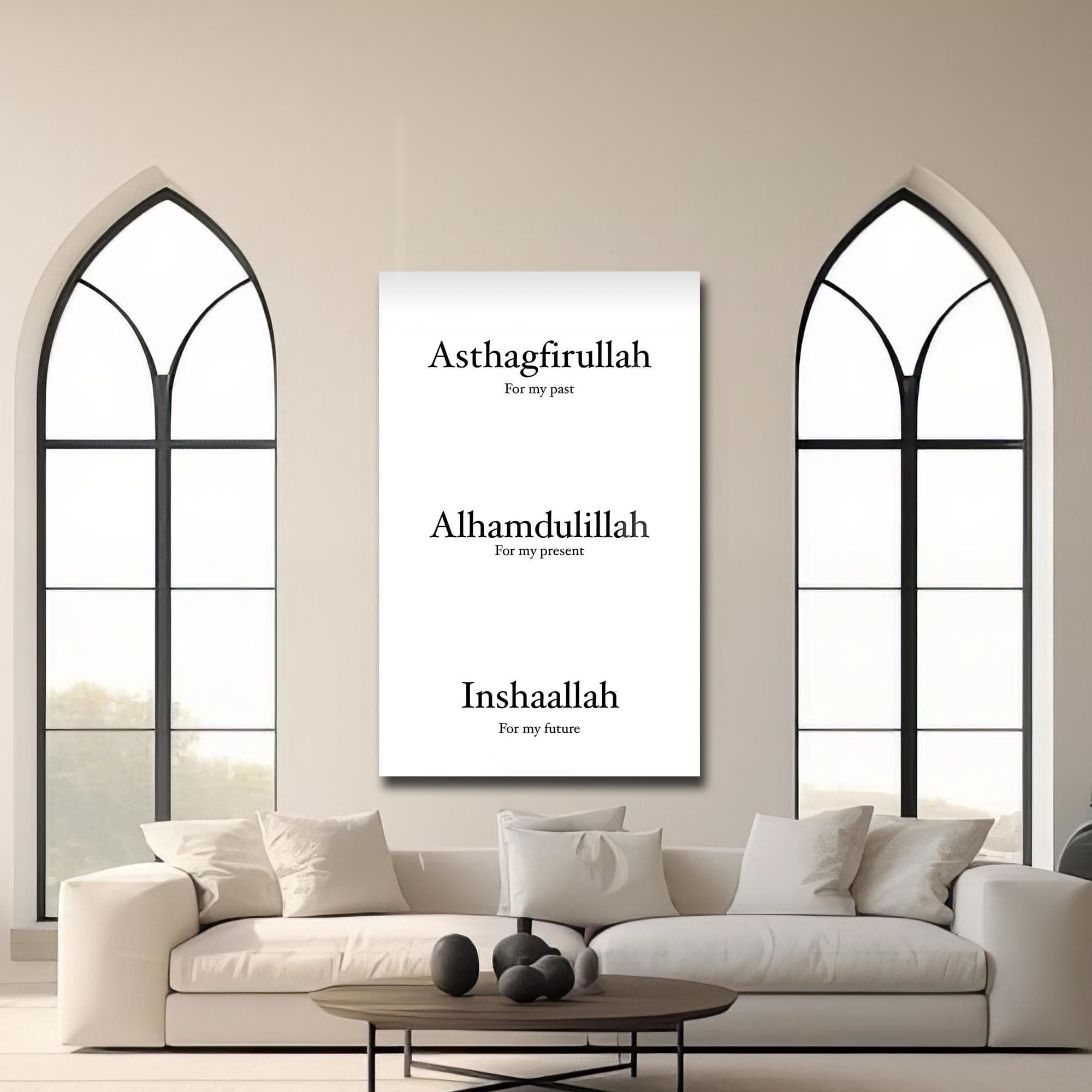 Artronauts Glass Print Astaghfirullah Alhamdulillah- Islamic Tempered Glass Wall Art