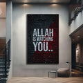 Artronauts Glass Print Allah Is Watching- Islamic Tempered Glass Wall Art