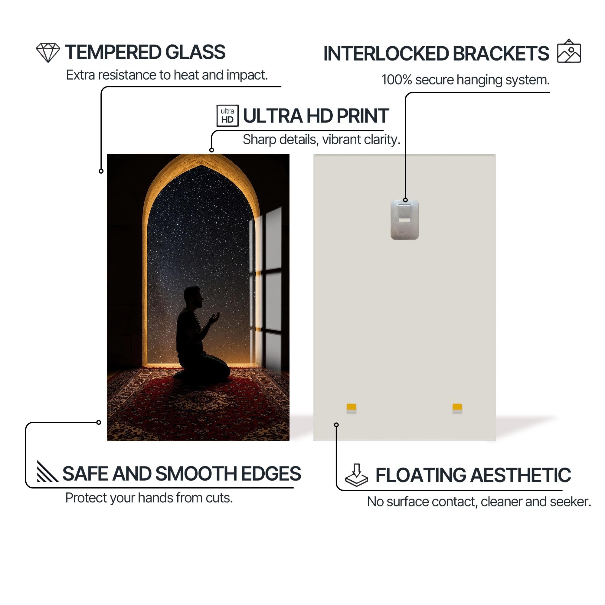 Artronauts Glass Print Dua Under the Stars- Islamic Tempered Glass Wall Art