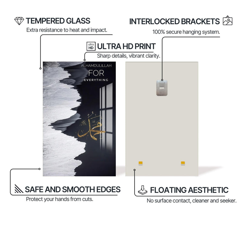 Artronauts Glass Print Alhamdulillah Everything- Islamic Tempered Glass Wall Art