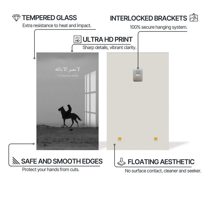 Artronauts Glass Print La Nasra Illa Billah- Islamic Tempered Glass Wall Art
