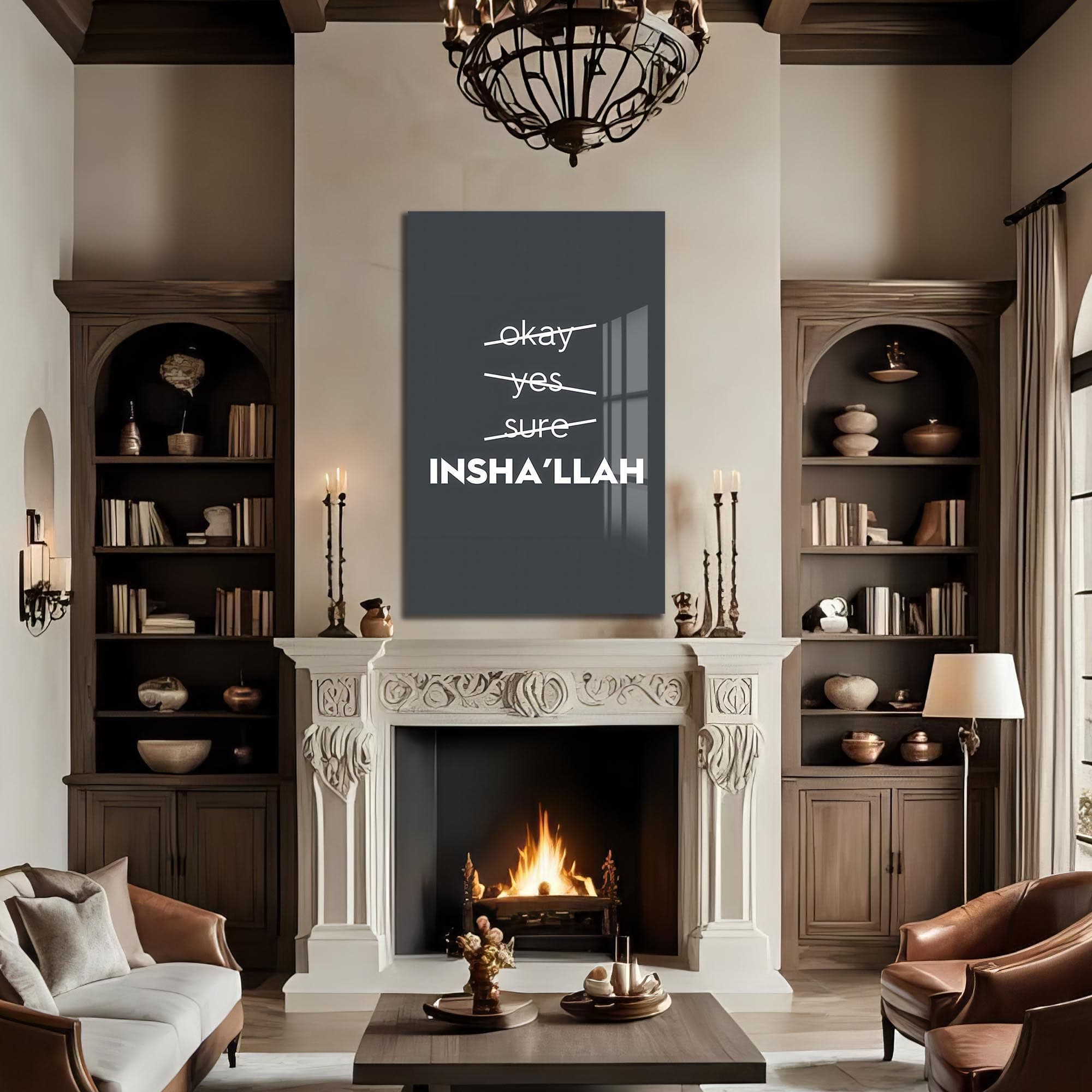 Artronauts Glass Print Insha’Allah- Islamic Tempered Glass Wall Art