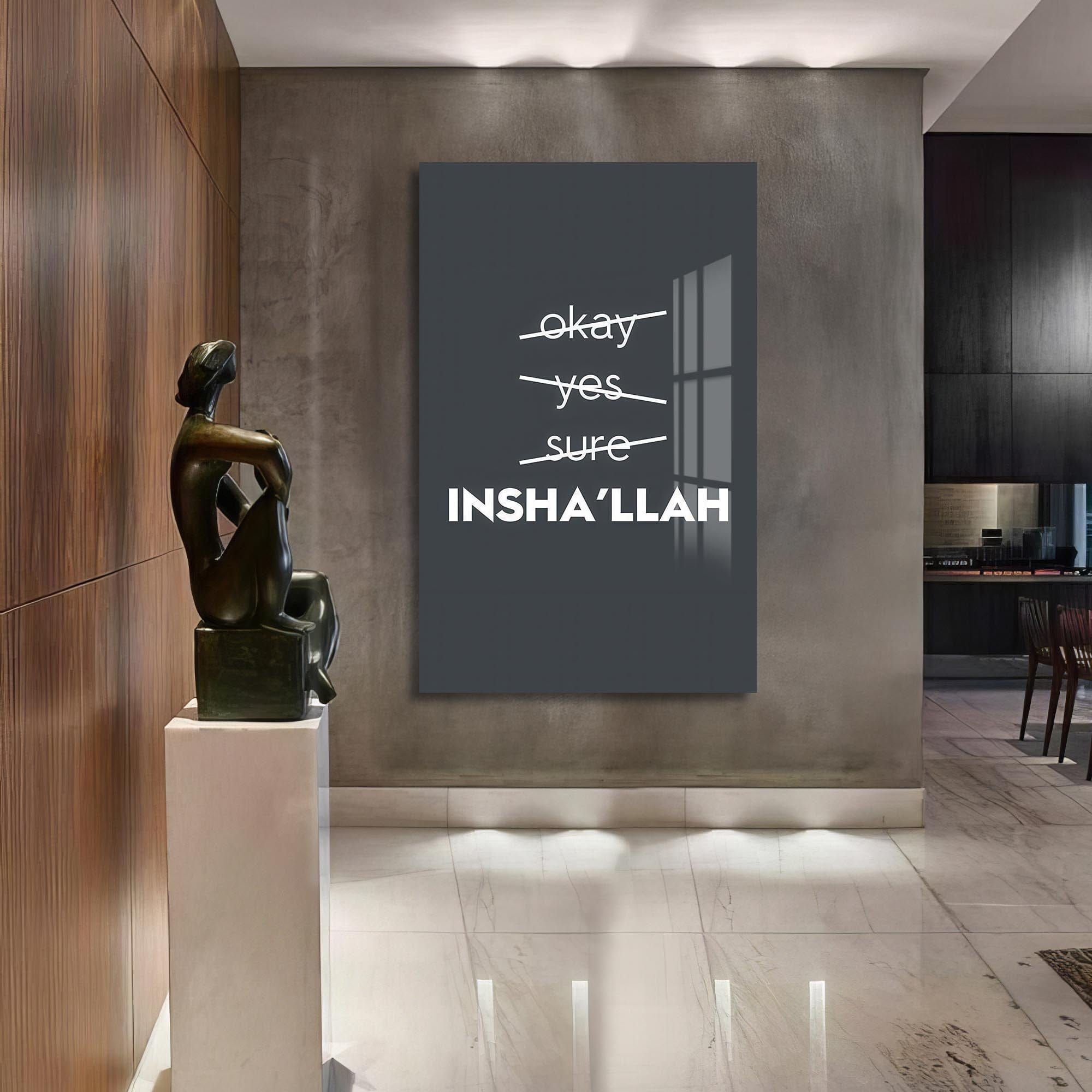 Artronauts Glass Print Insha’Allah- Islamic Tempered Glass Wall Art