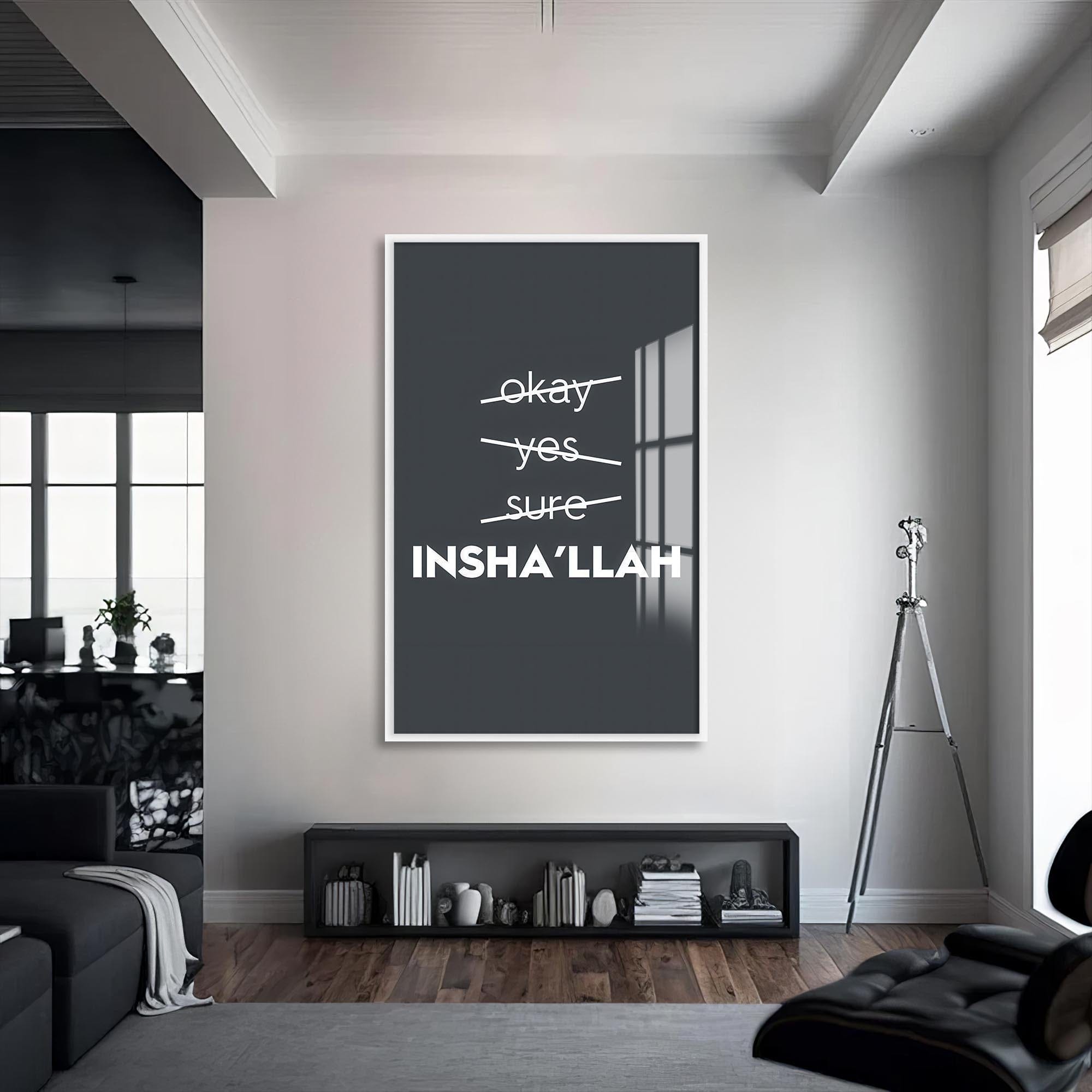 Artronauts Glass Print S | 72x46 cm | 28.3"x18.1" / White Insha’Allah- Islamic Tempered Glass Wall Art