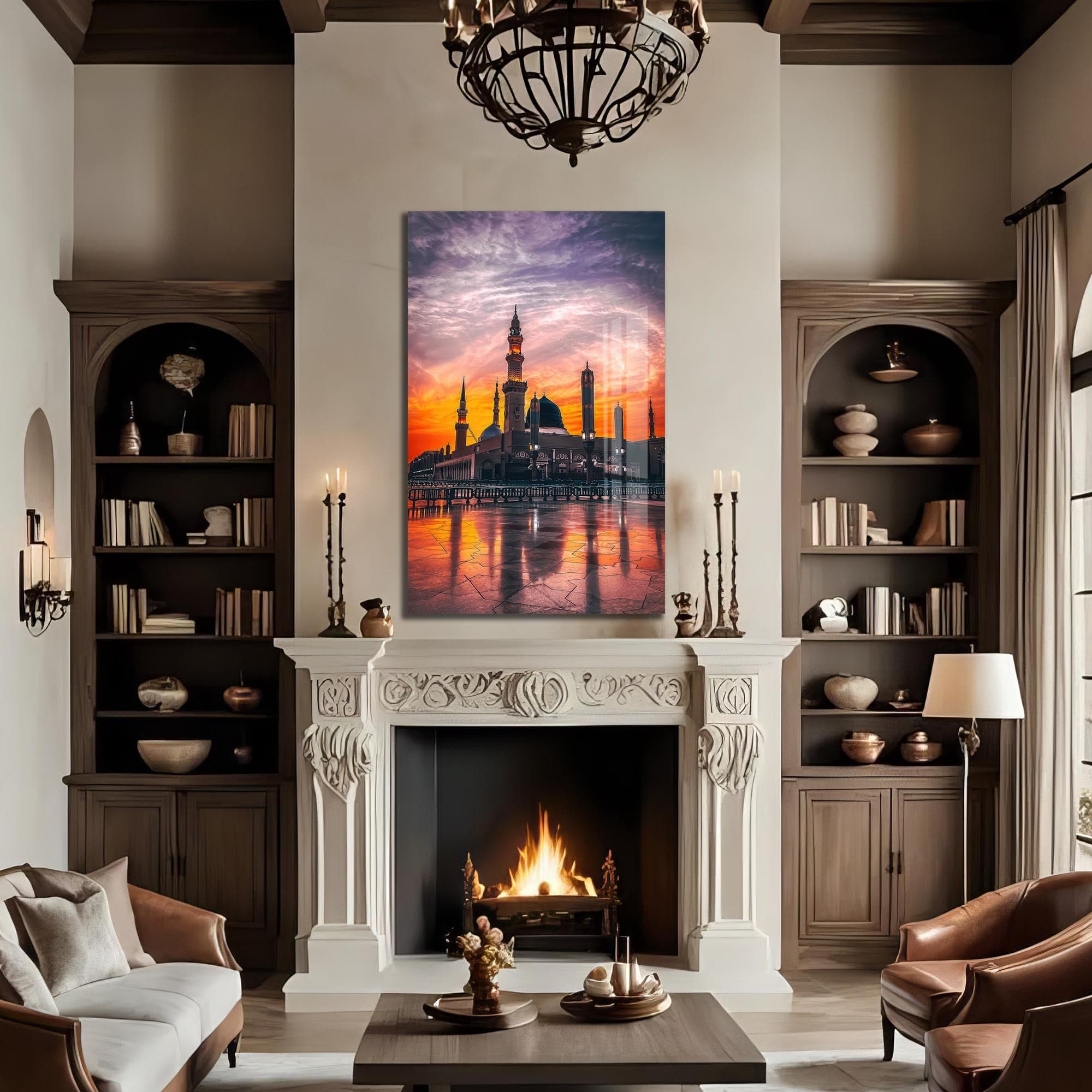 Artronauts Glass Print Masjid at Sunset- Islamic Tempered Glass Wall Art