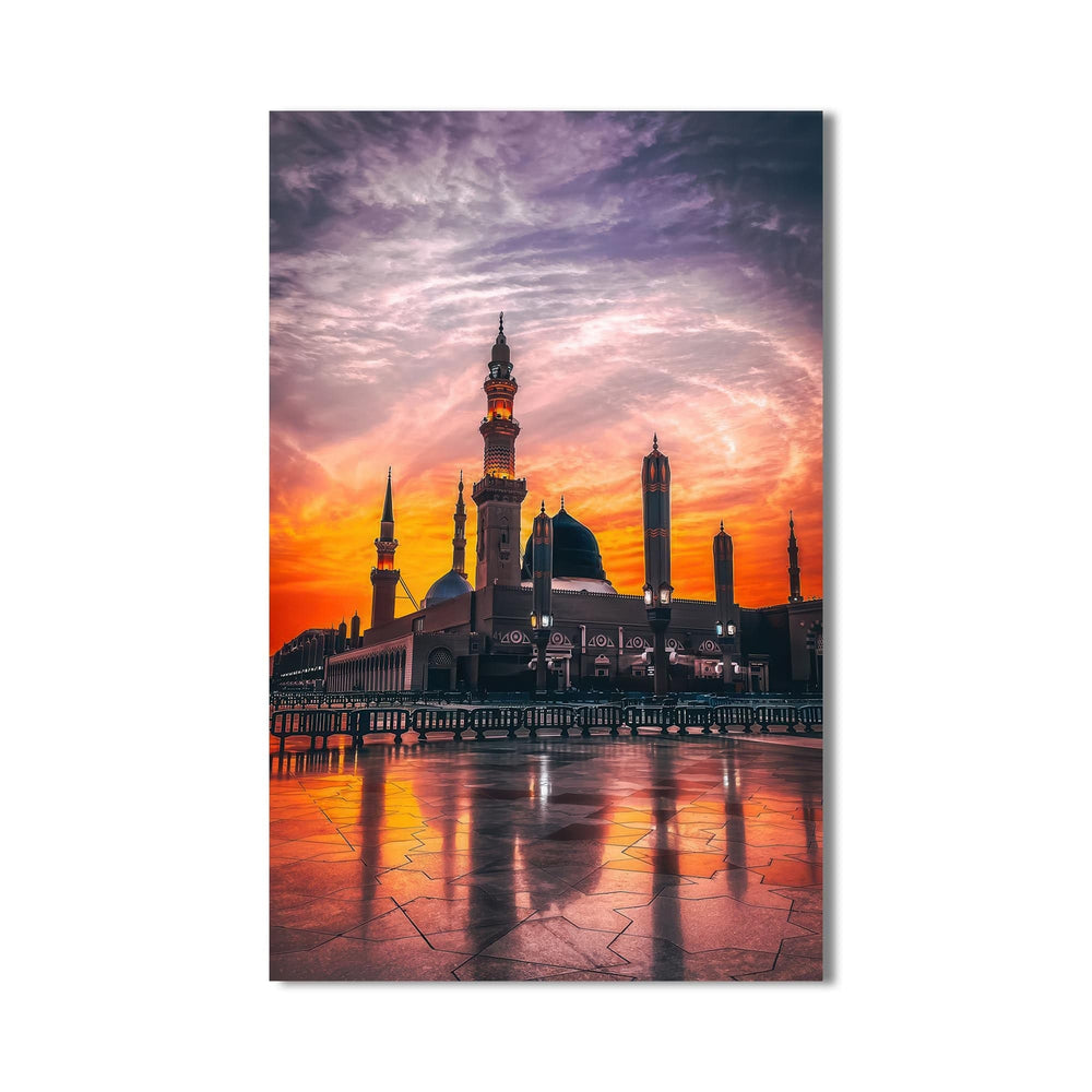 Artronauts Glass Print Masjid at Sunset- Islamic Tempered Glass Wall Art