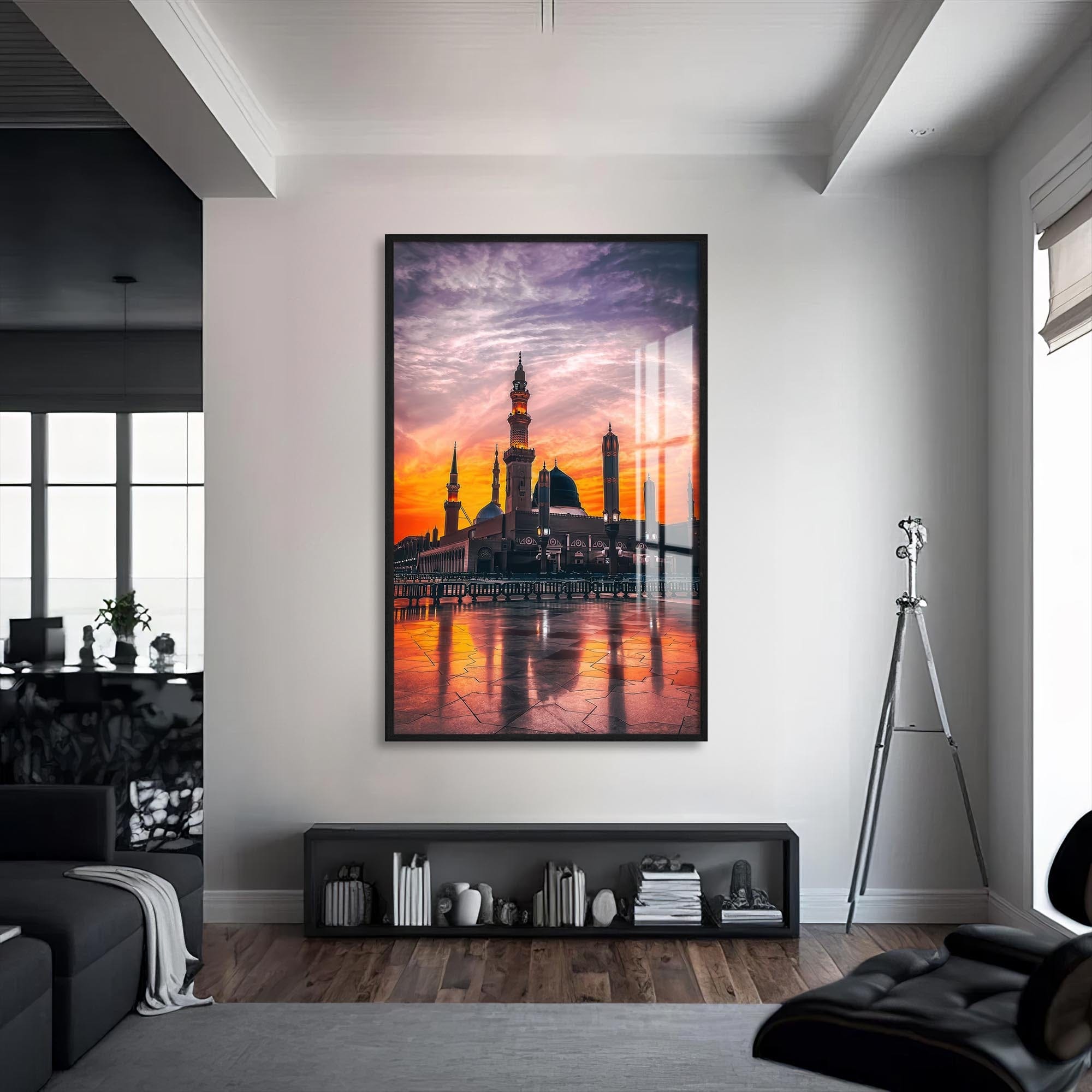 Artronauts Glass Print Masjid at Sunset- Islamic Tempered Glass Wall Art
