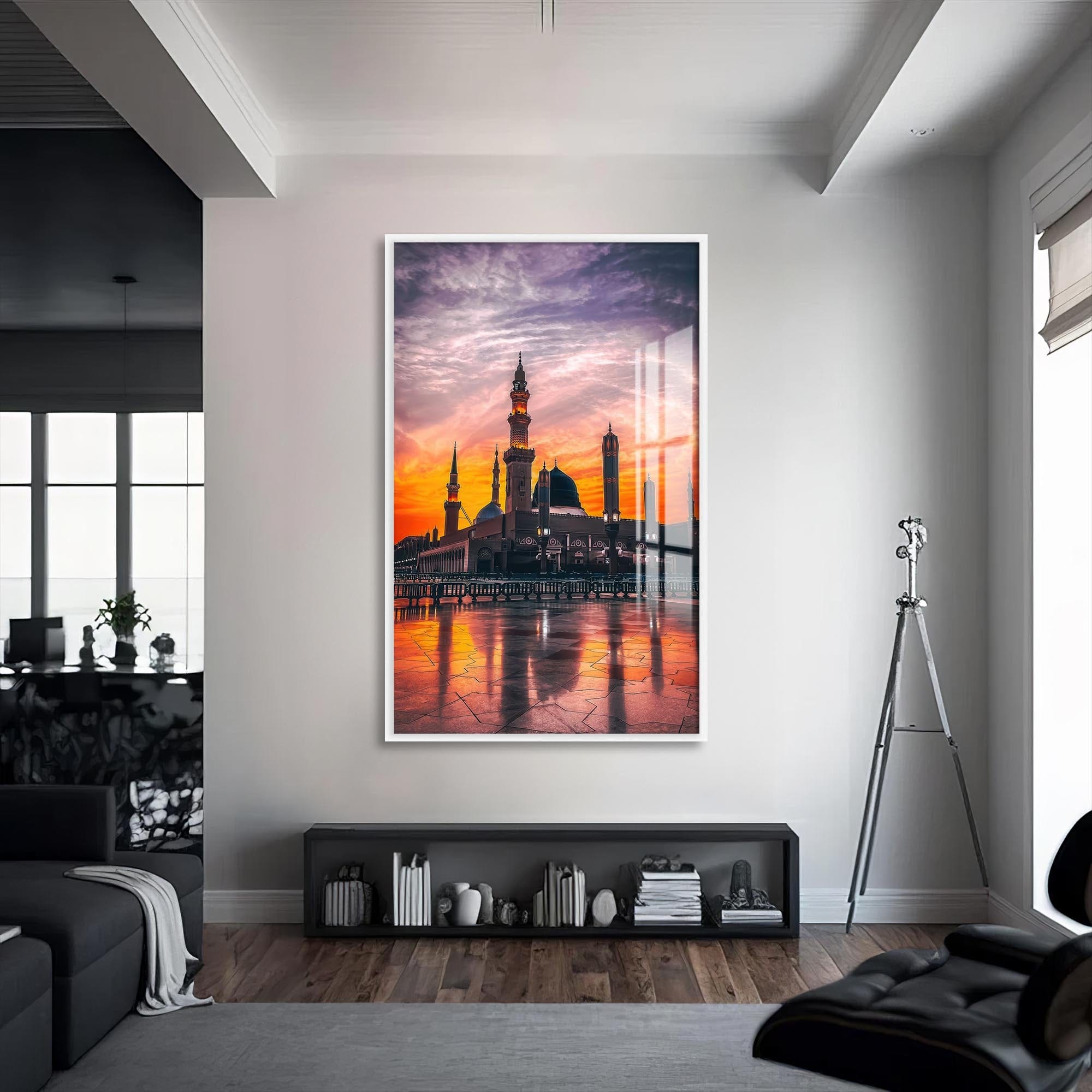 Artronauts Glass Print Masjid at Sunset- Islamic Tempered Glass Wall Art