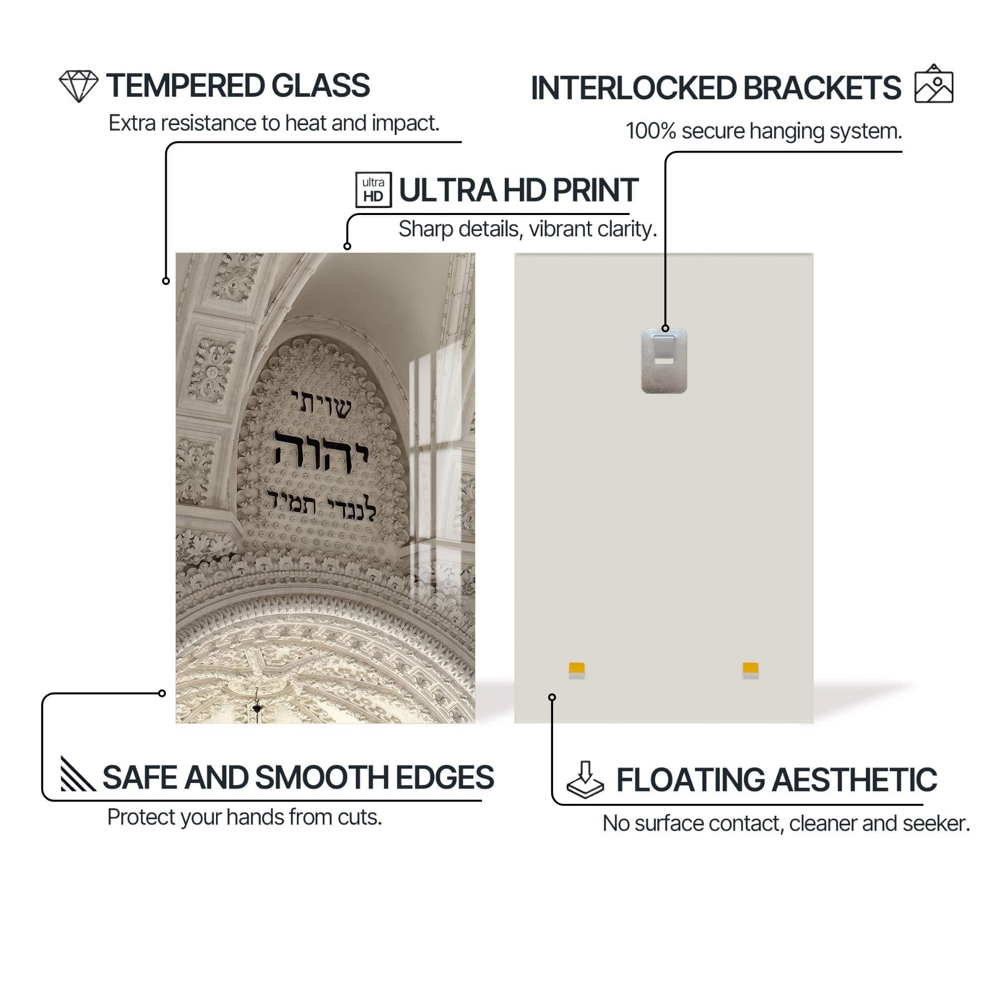 Artronauts Glass Print Shema Arch- Judaism Tempered Glass Wall Art