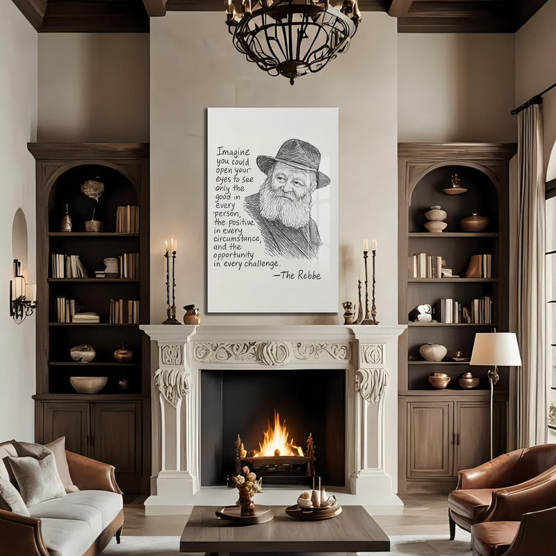 Artronauts Glass Print Rebbe Wisdom- Judaism Tempered Glass Wall Art