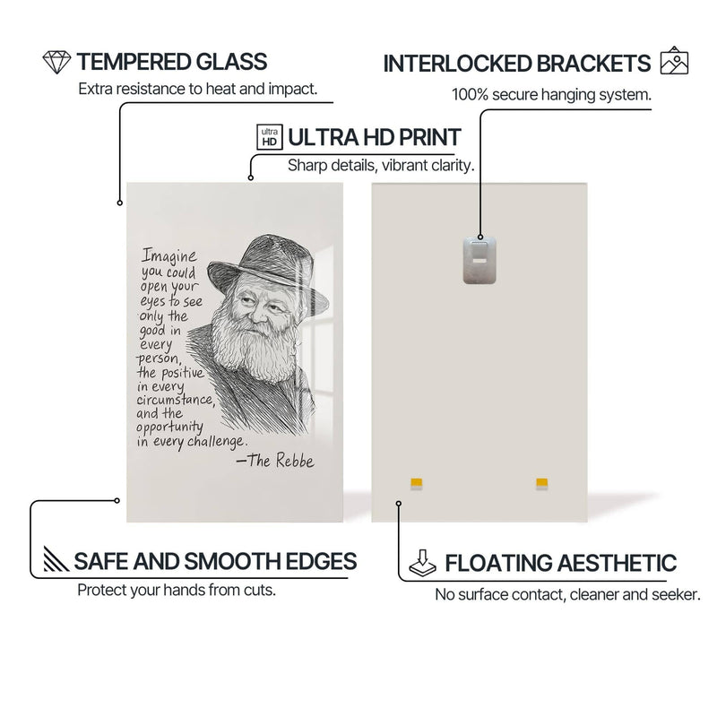 Artronauts Glass Print Rebbe Wisdom- Judaism Tempered Glass Wall Art
