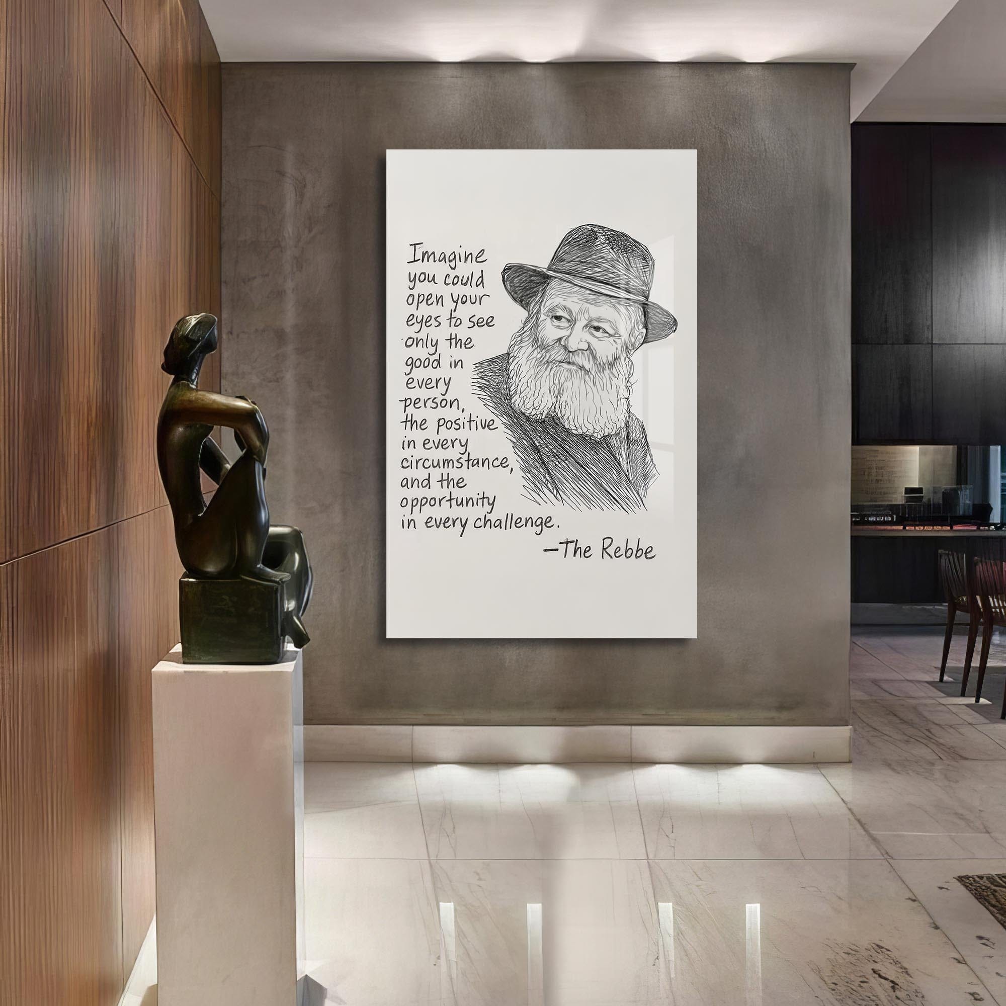 Artronauts Glass Print Rebbe Wisdom- Judaism Tempered Glass Wall Art