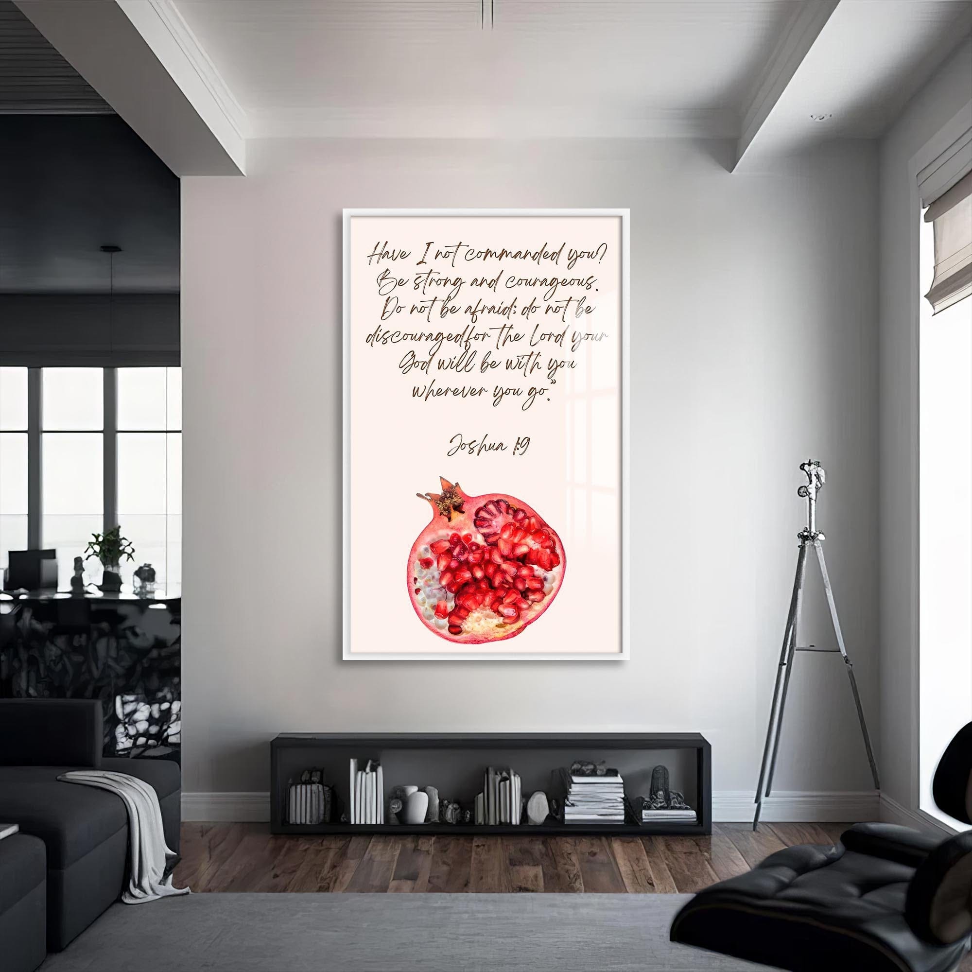 Artronauts Glass Print S | 72x46 cm | 28.3"x18.1" / White Joshua Courage- Judaism Tempered Glass Wall Art