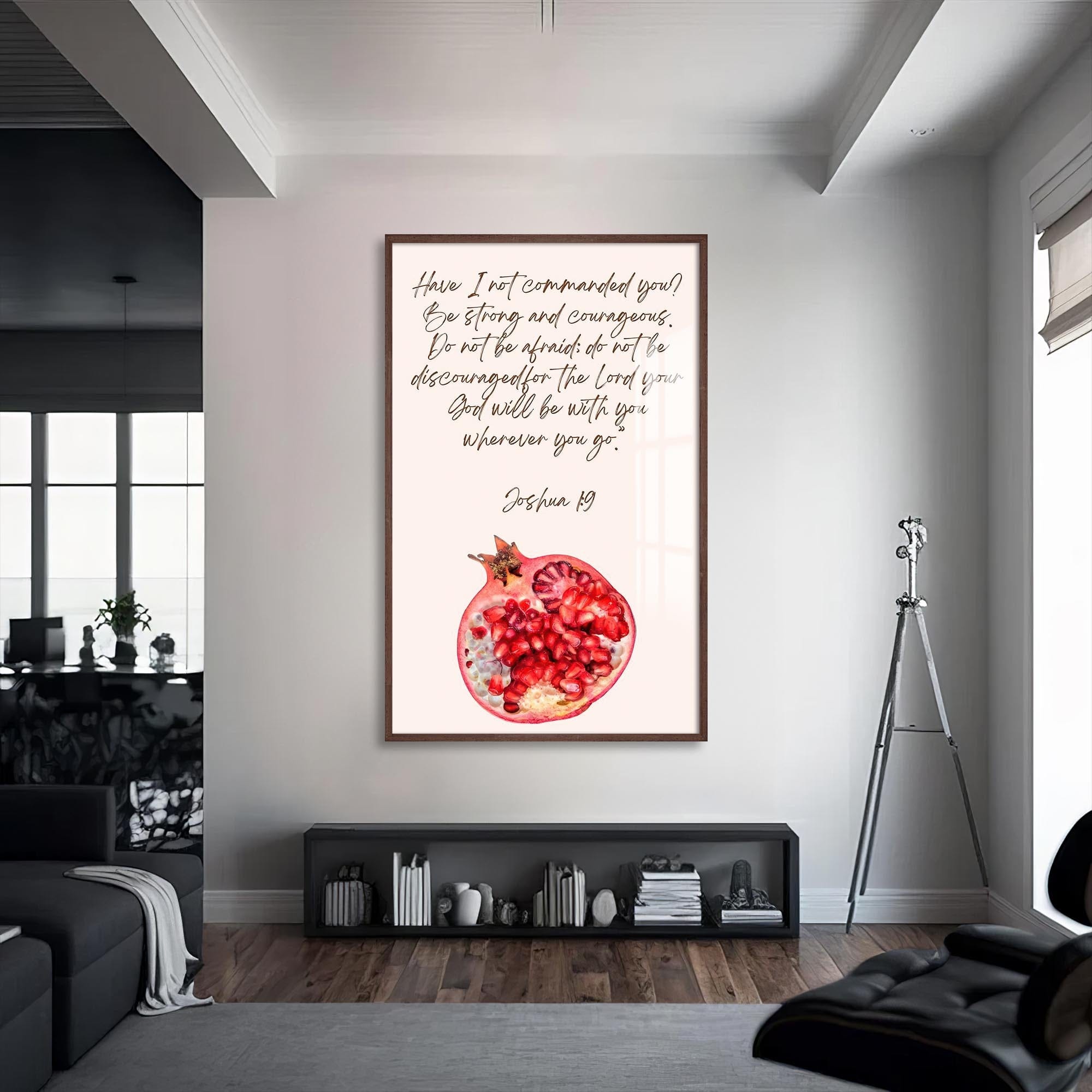 Artronauts Glass Print S | 72x46 cm | 28.3"x18.1" / Walnut Joshua Courage- Judaism Tempered Glass Wall Art