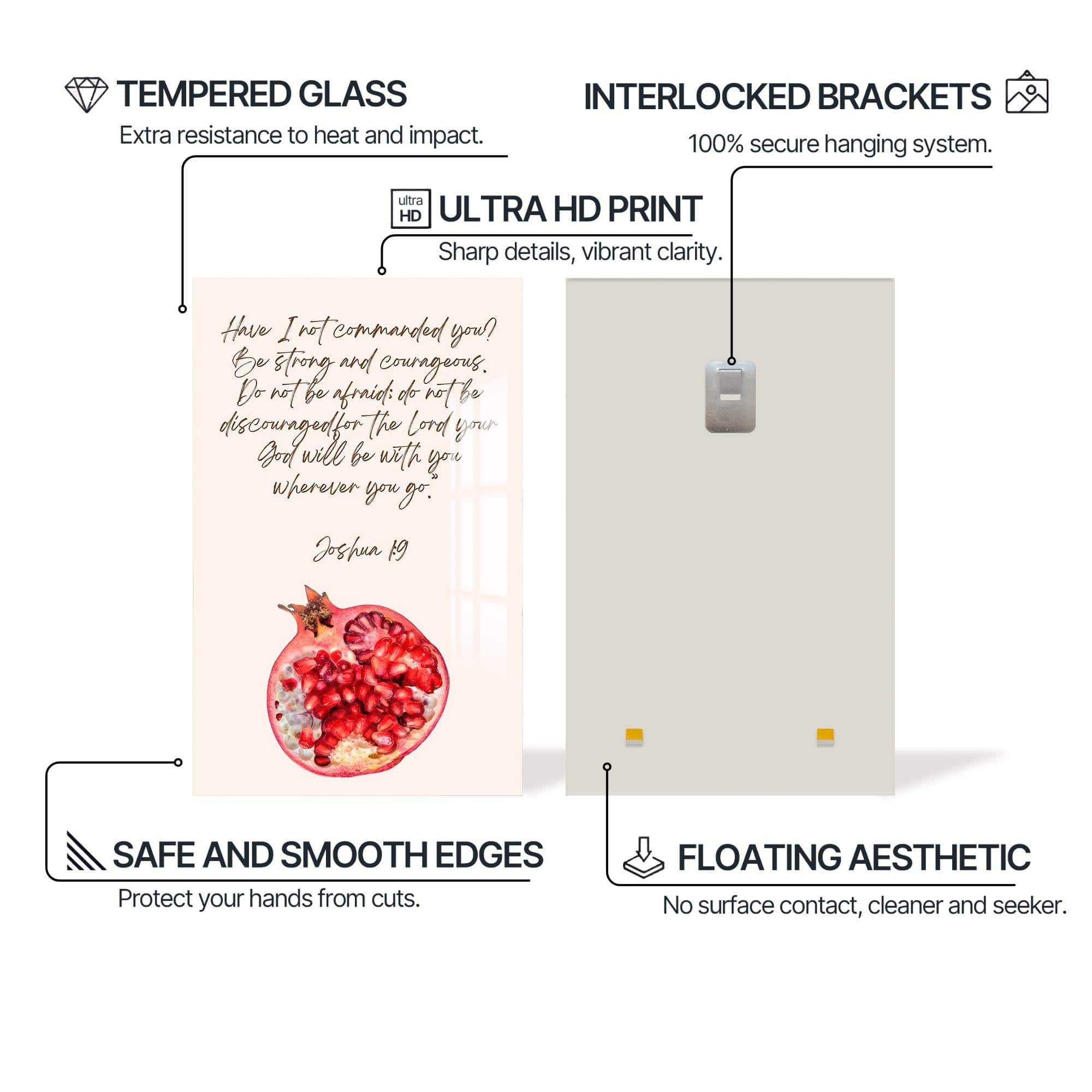 Artronauts Glass Print Joshua Courage- Judaism Tempered Glass Wall Art