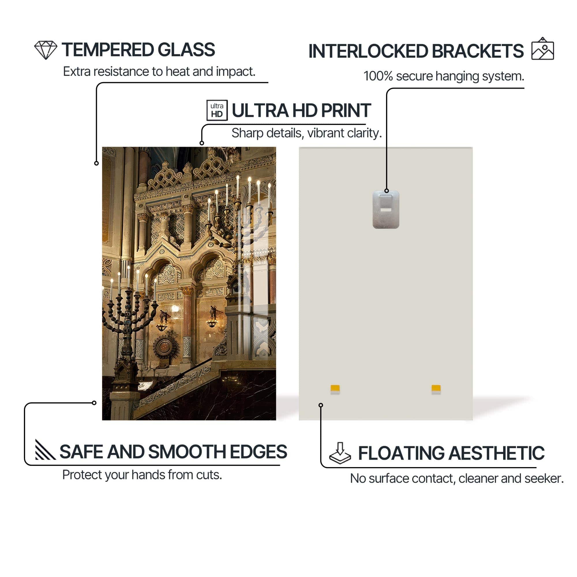 Artronauts Glass Print Sanctuary Light- Judaism Tempered Glass Wall Art