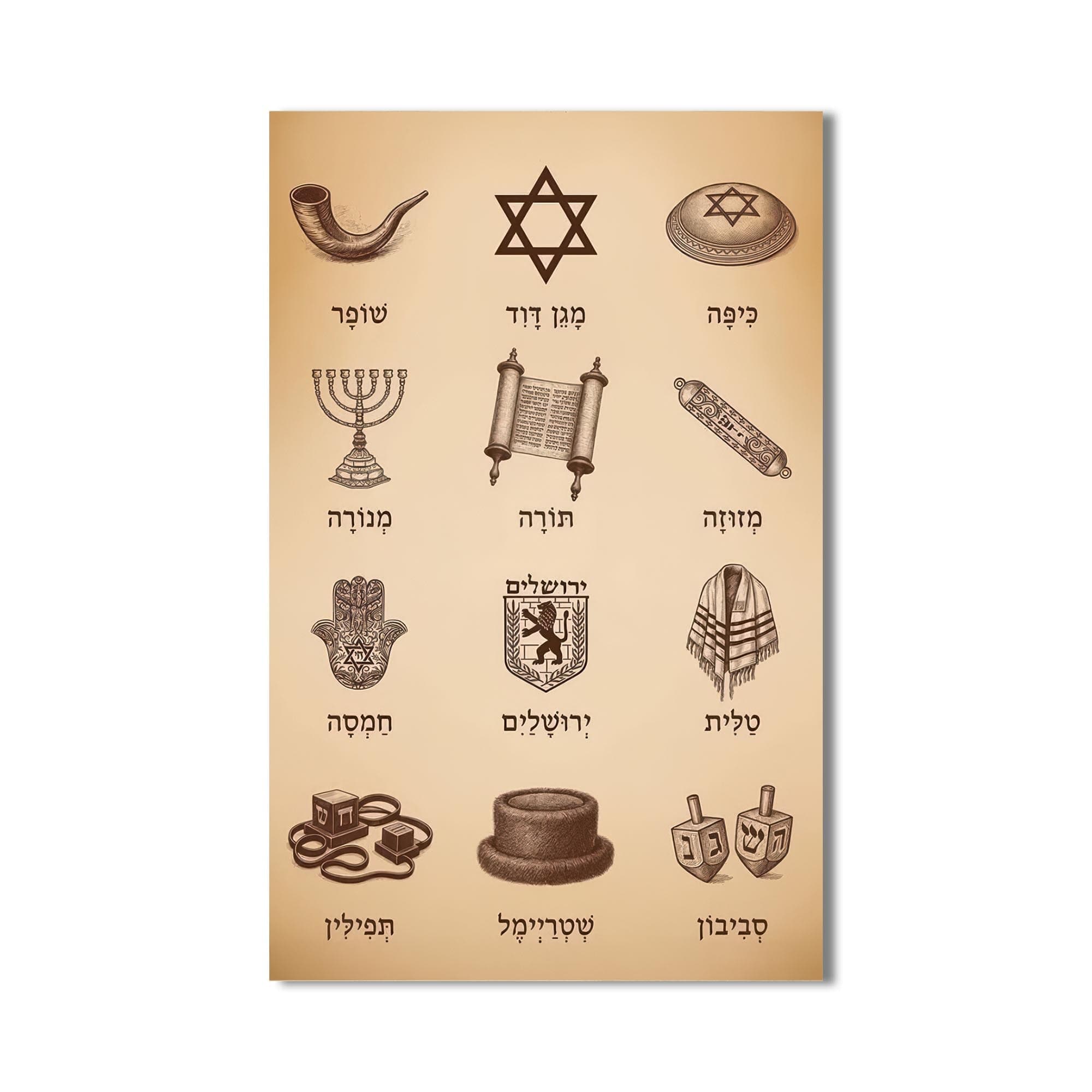 Artronauts Glass Print Symbols Heritage- Judaism Tempered Glass Wall Art