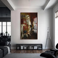 Artronauts Glass Print S | 72x46 cm | 28.3"x18.1" / Walnut Rabbi Teaching- Judaism Tempered Glass Wall Art